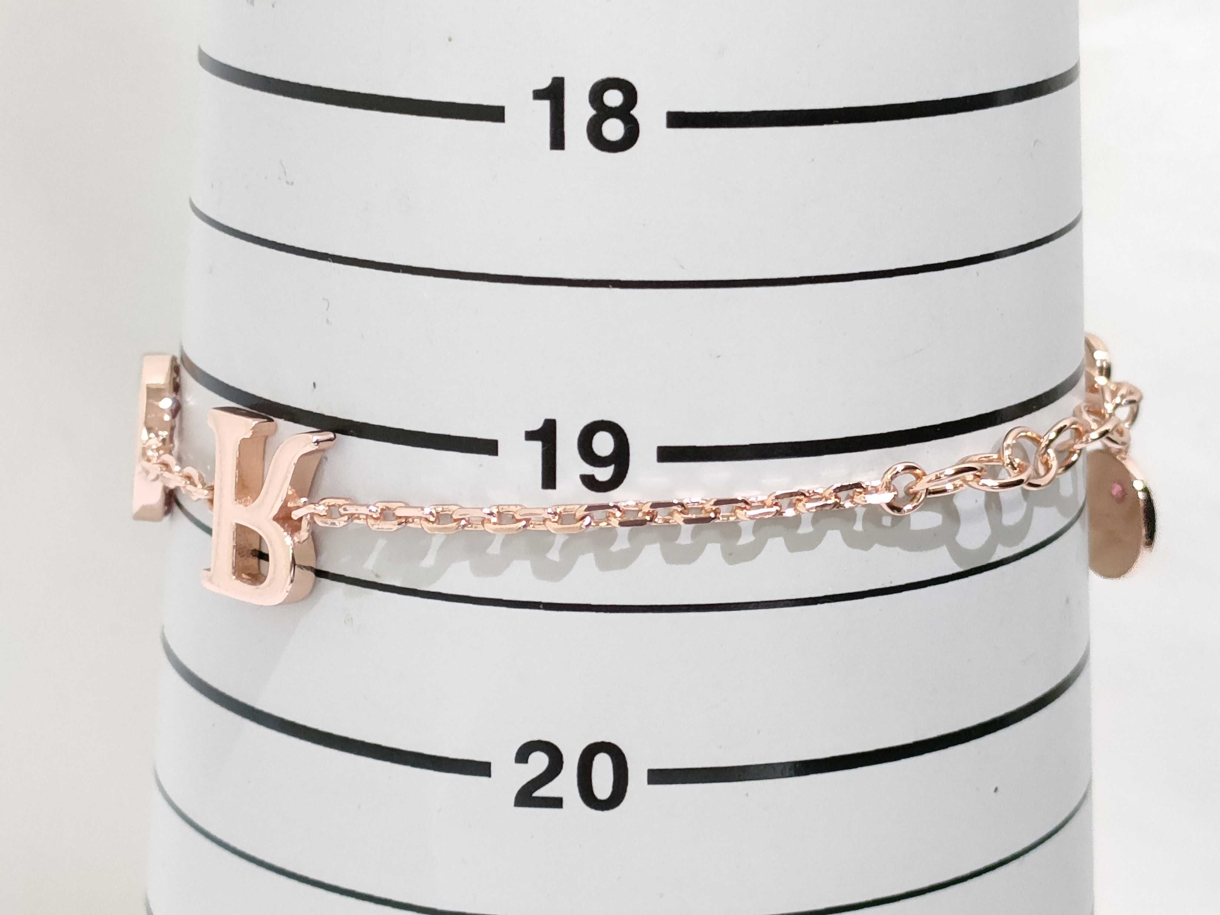 Rhinestone Logo Bracelet, Pink Gold, 21.5cm (Bracelet/Bangle) — view 5