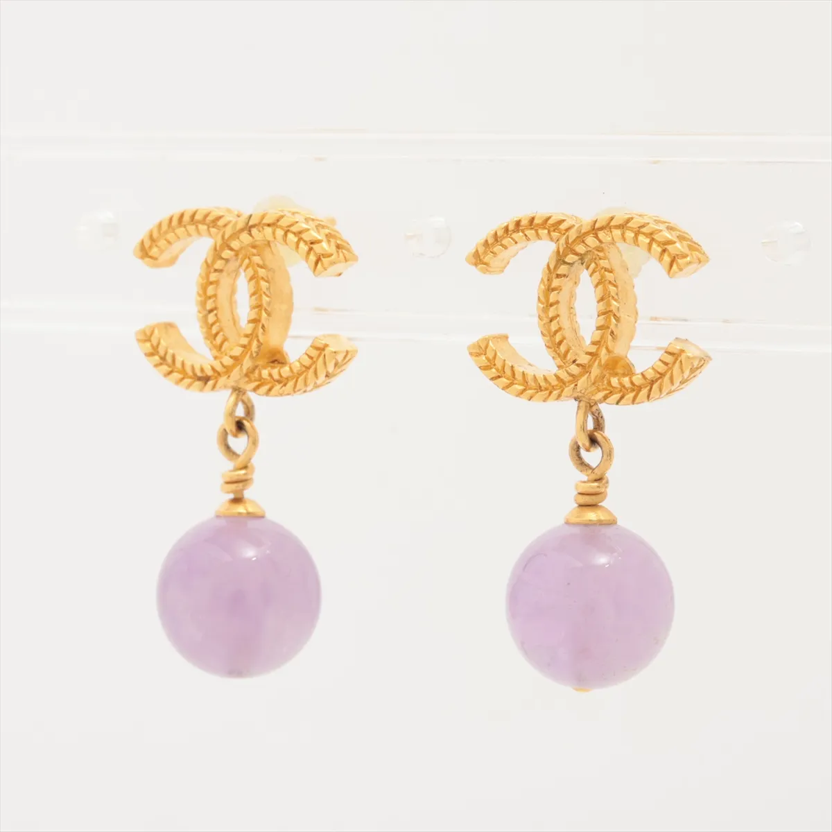 Coco Mark 13A Earrings (Pair) GP x Colored Stone Gold — view 3