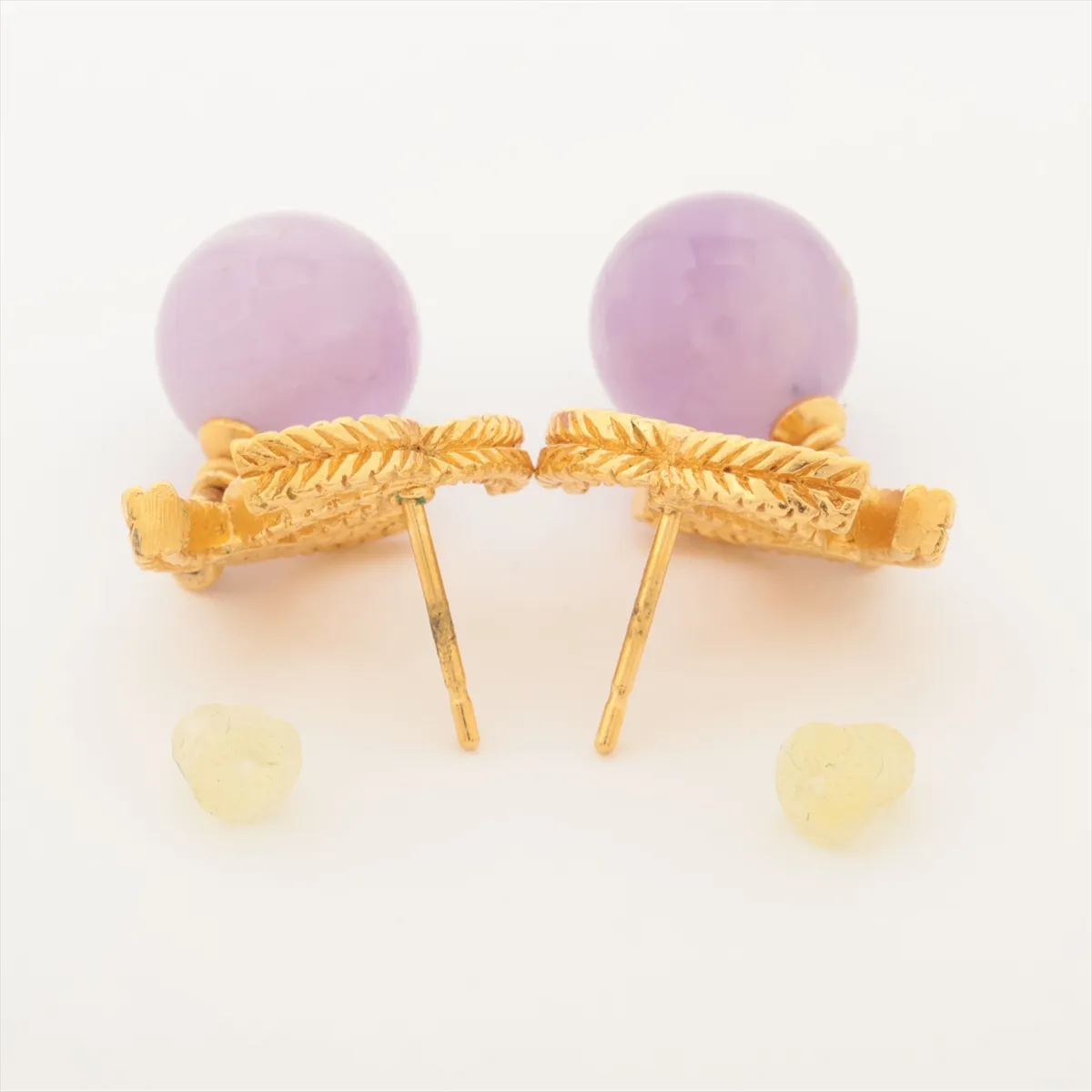 Coco Mark 13A Earrings (Pair) GP x Colored Stone Gold — view 4