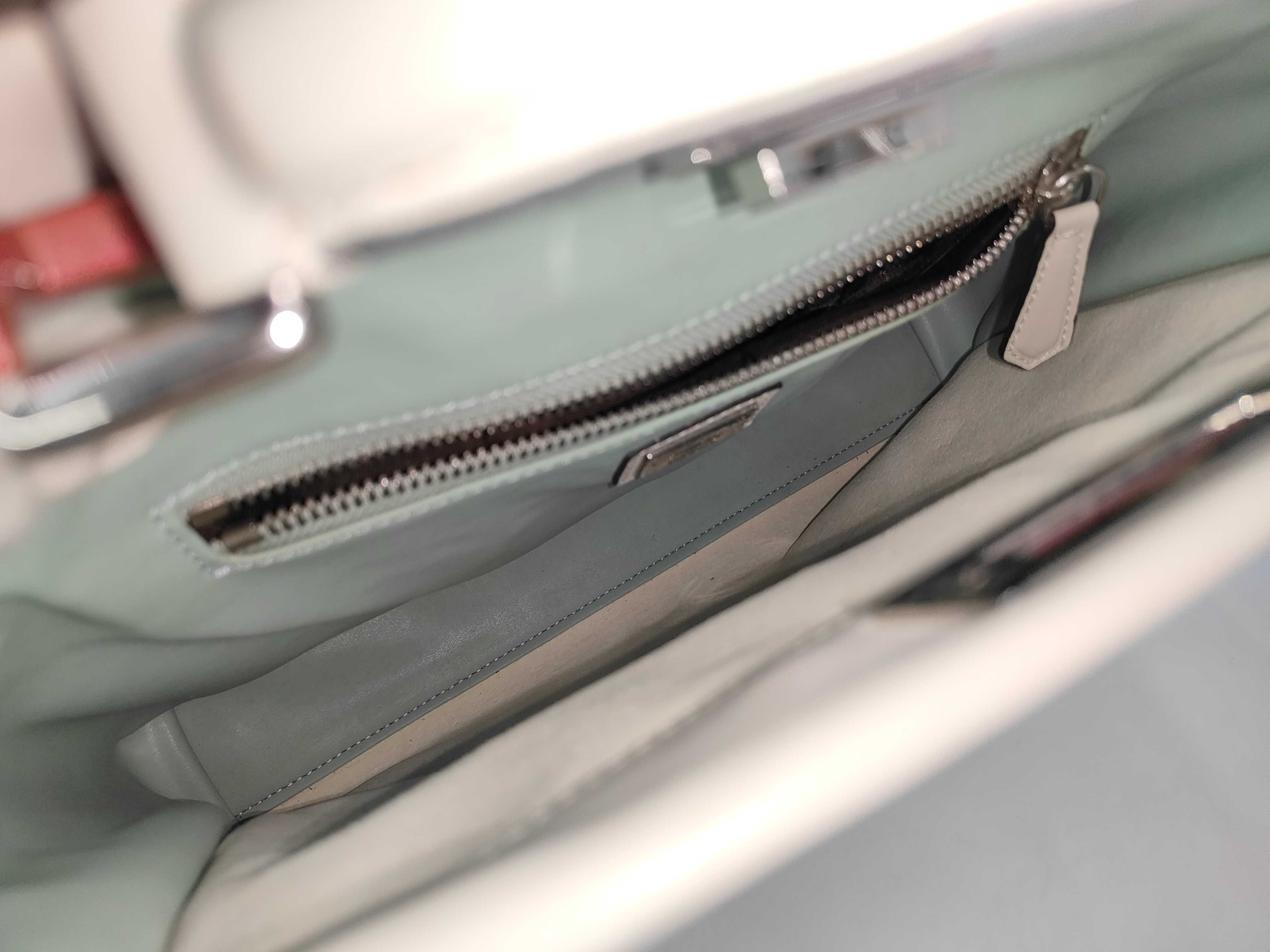Peekaboo Beige Calfskin Medium Handbag with Silver Hardware — view 8