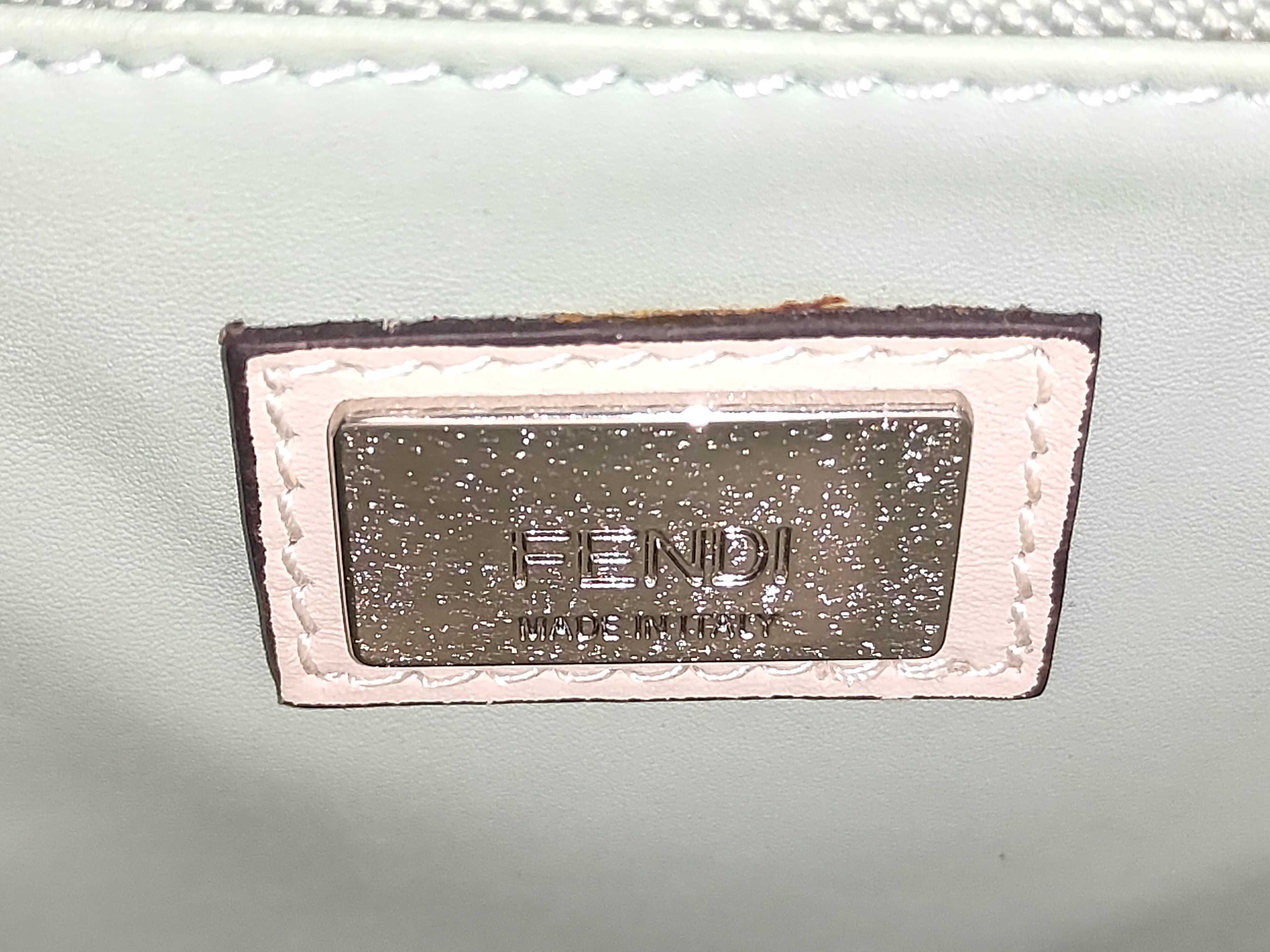 Peekaboo Beige Calfskin Medium Handbag with Silver Hardware — view 9