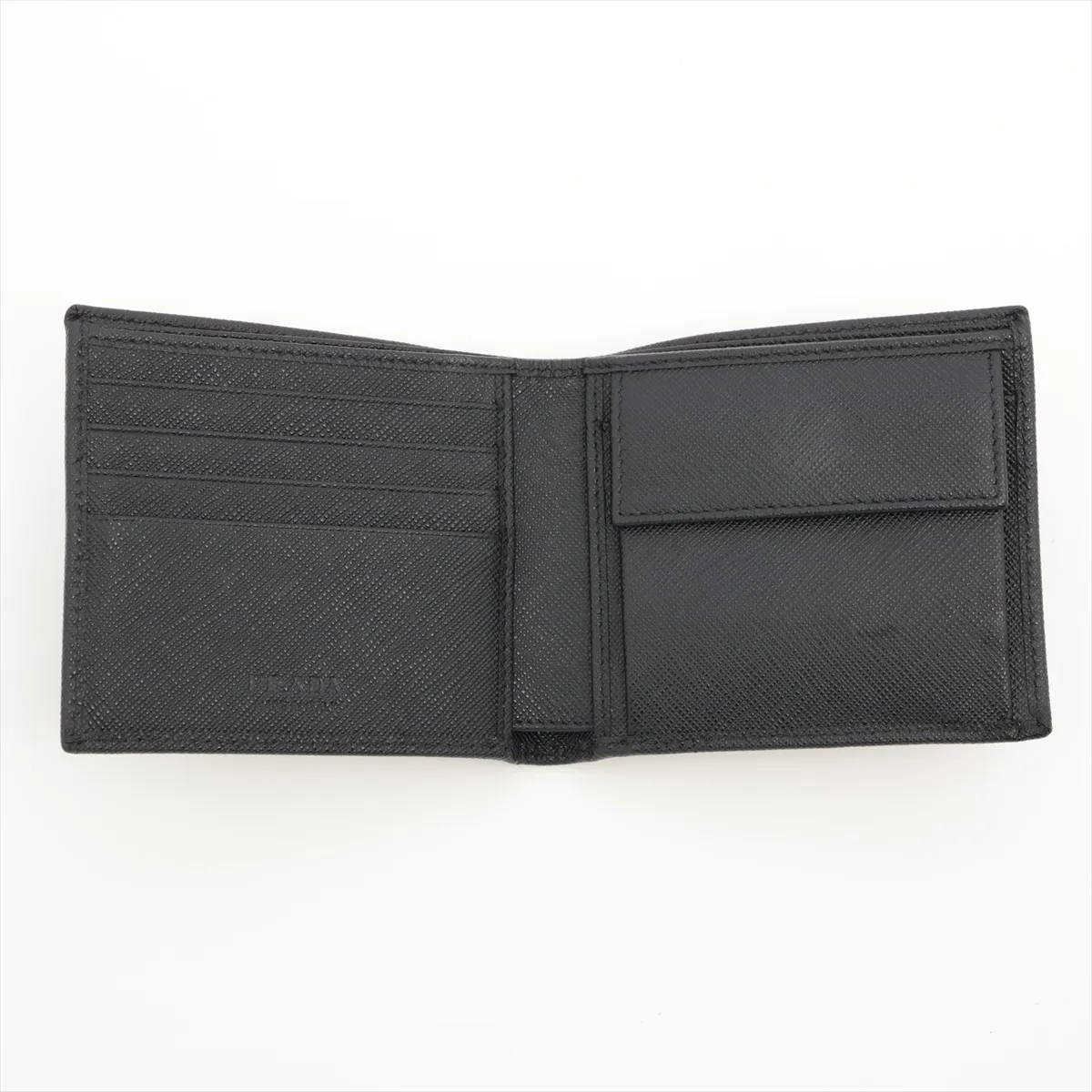 Saffiano 2MO738 Leather Compact Wallet, Black — view 3