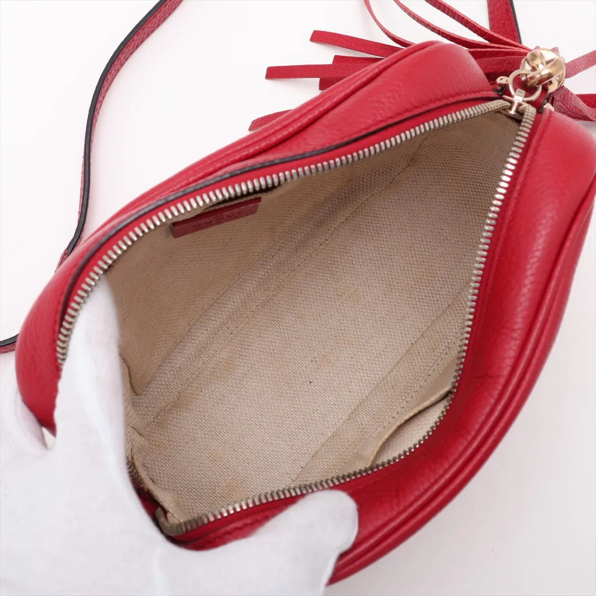 Soho 308364 Leather Shoulder Bag, Red — view 6