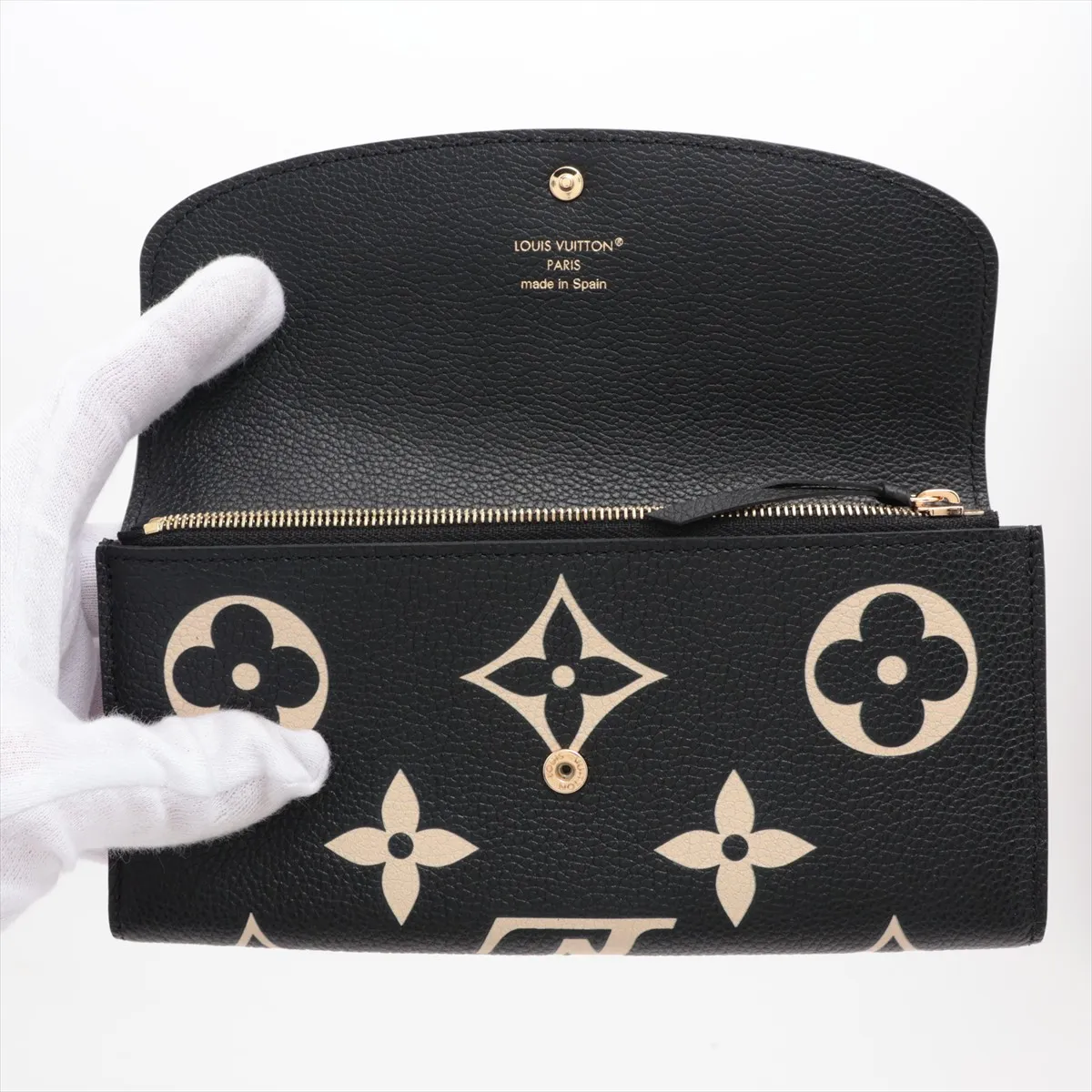 Bicolor Monogram Empreinte Portefeuille Emily M83138 Noir Long Wallet RFID Reactive — view 3