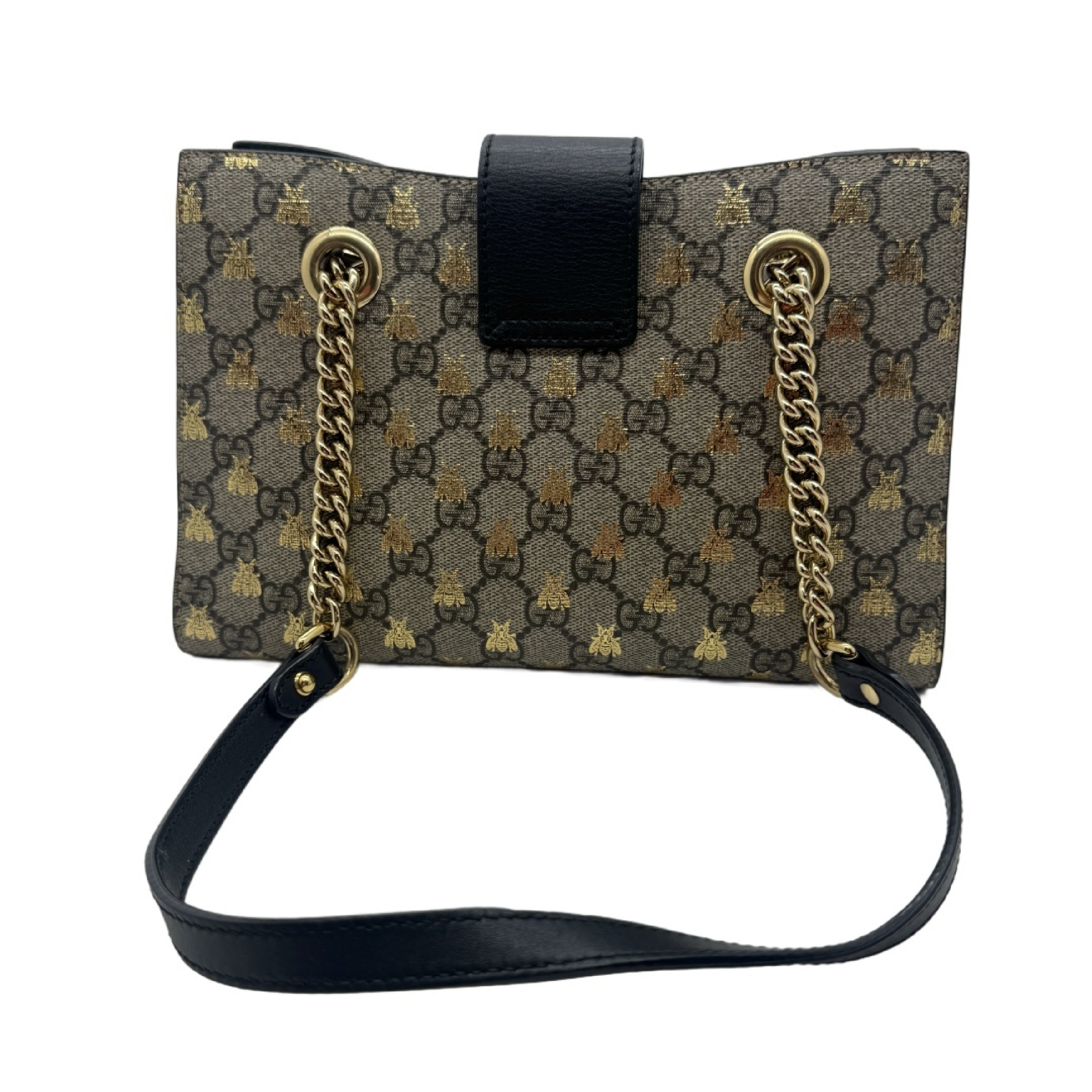 GG Supreme Bee Padlock Tote Bag Shoulder Bag — view 2
