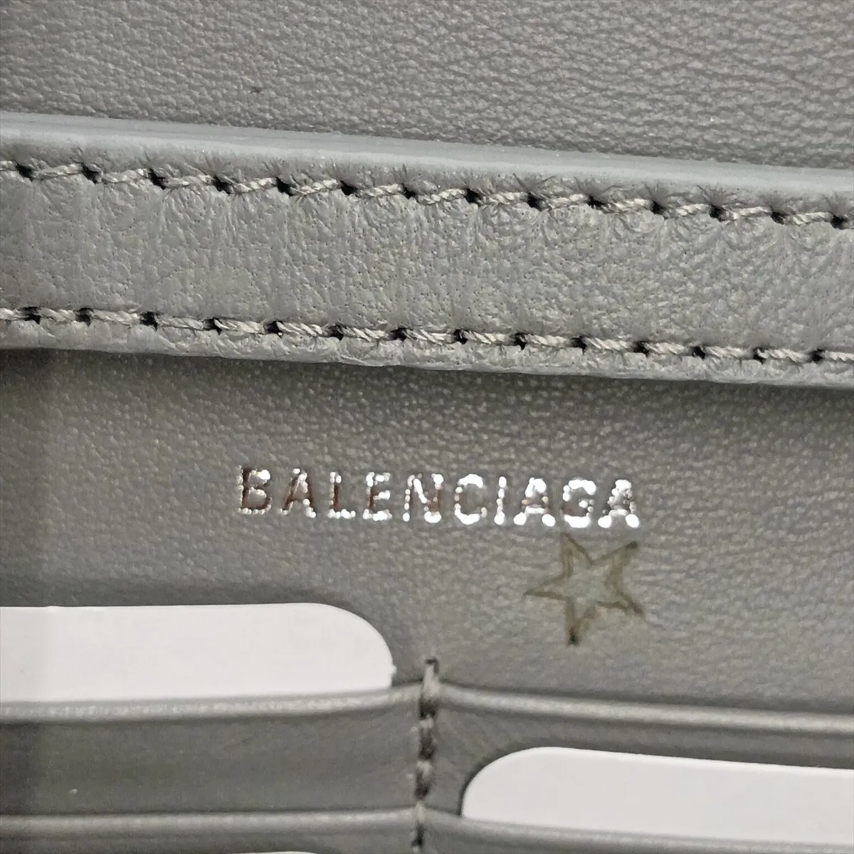Hourglass 720349 Sequin x Leather Chain Shoulder Bag Silver Star Mark — view 12