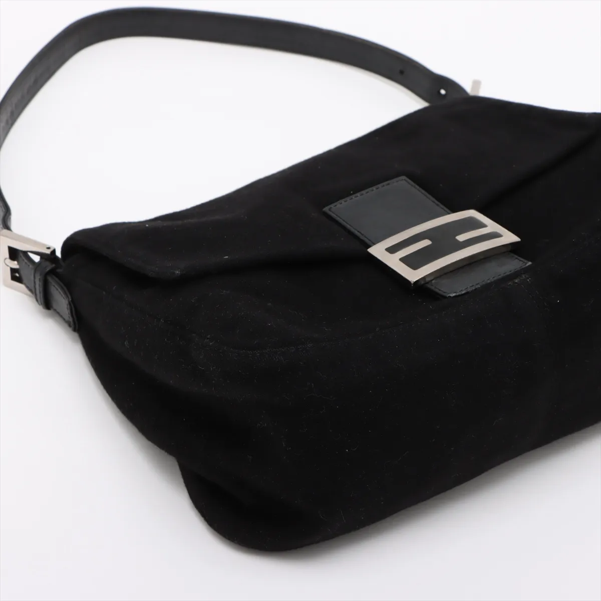 Mamma Bucket Felt x Leather Shoulder Bag Black — view 4