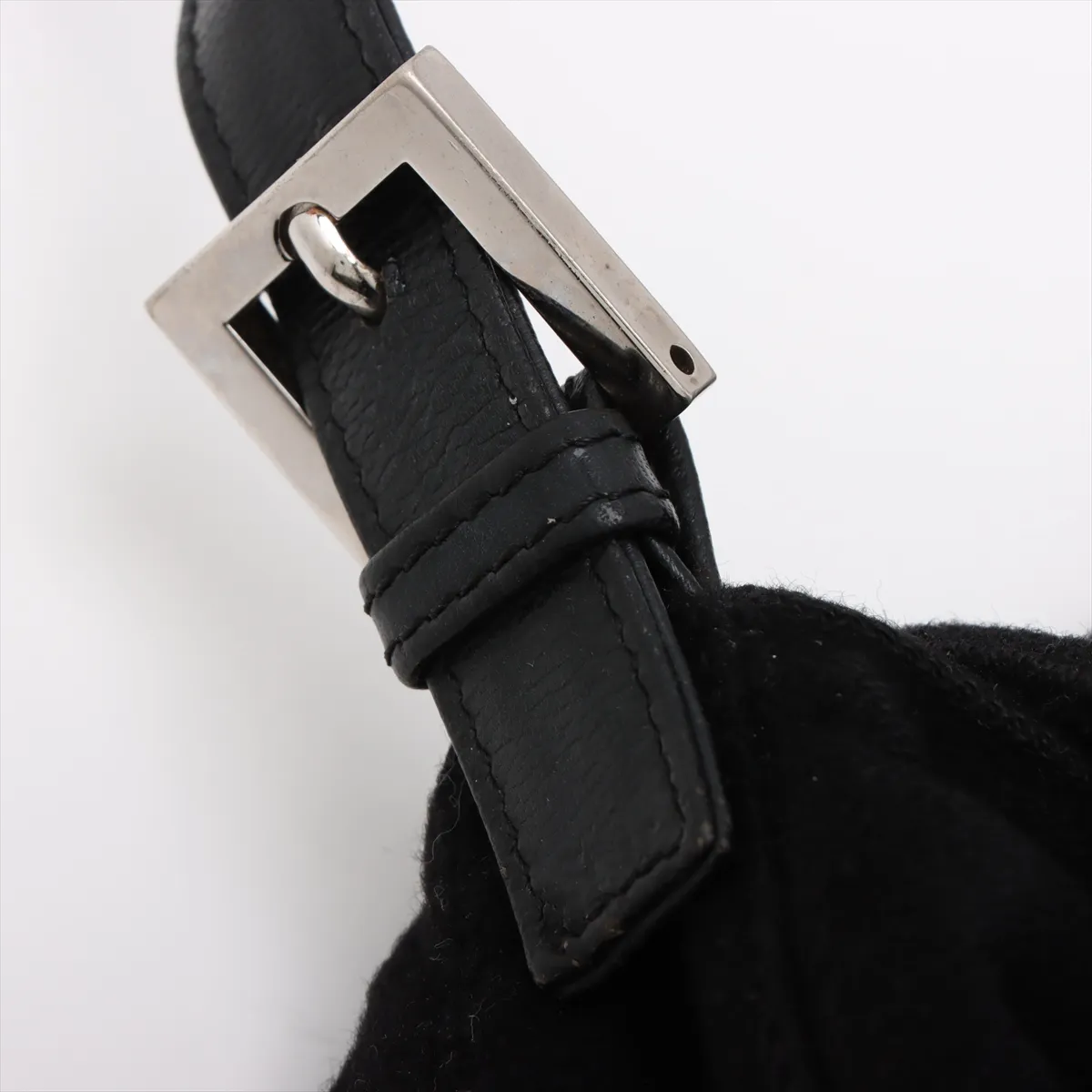 Mamma Bucket Felt x Leather Shoulder Bag Black — view 10