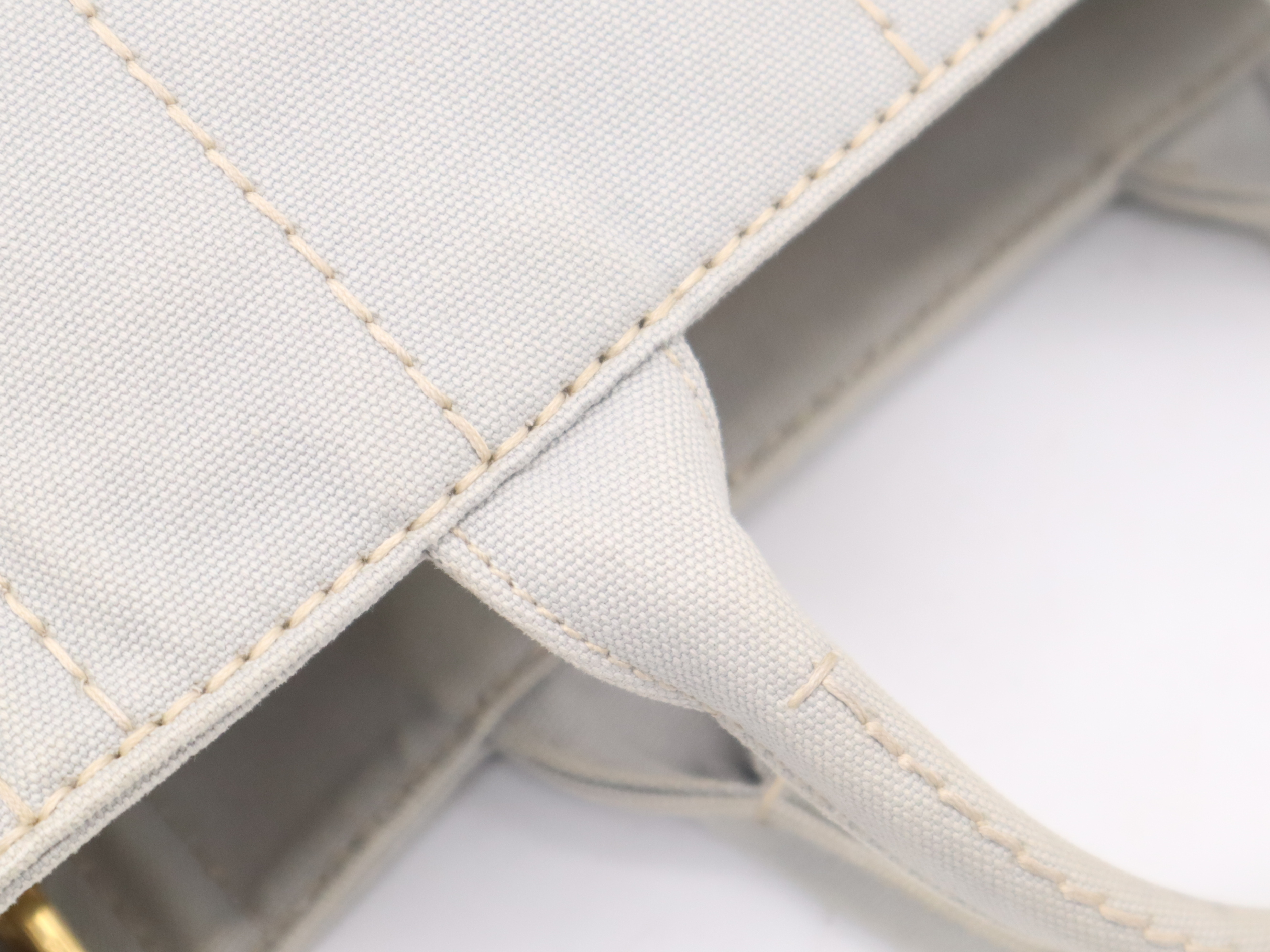 1BG439 Denim Canapa Tote Mini, Gray, Gold Hardware, Shoulder Strap, Card Holder, Handbag — view 7