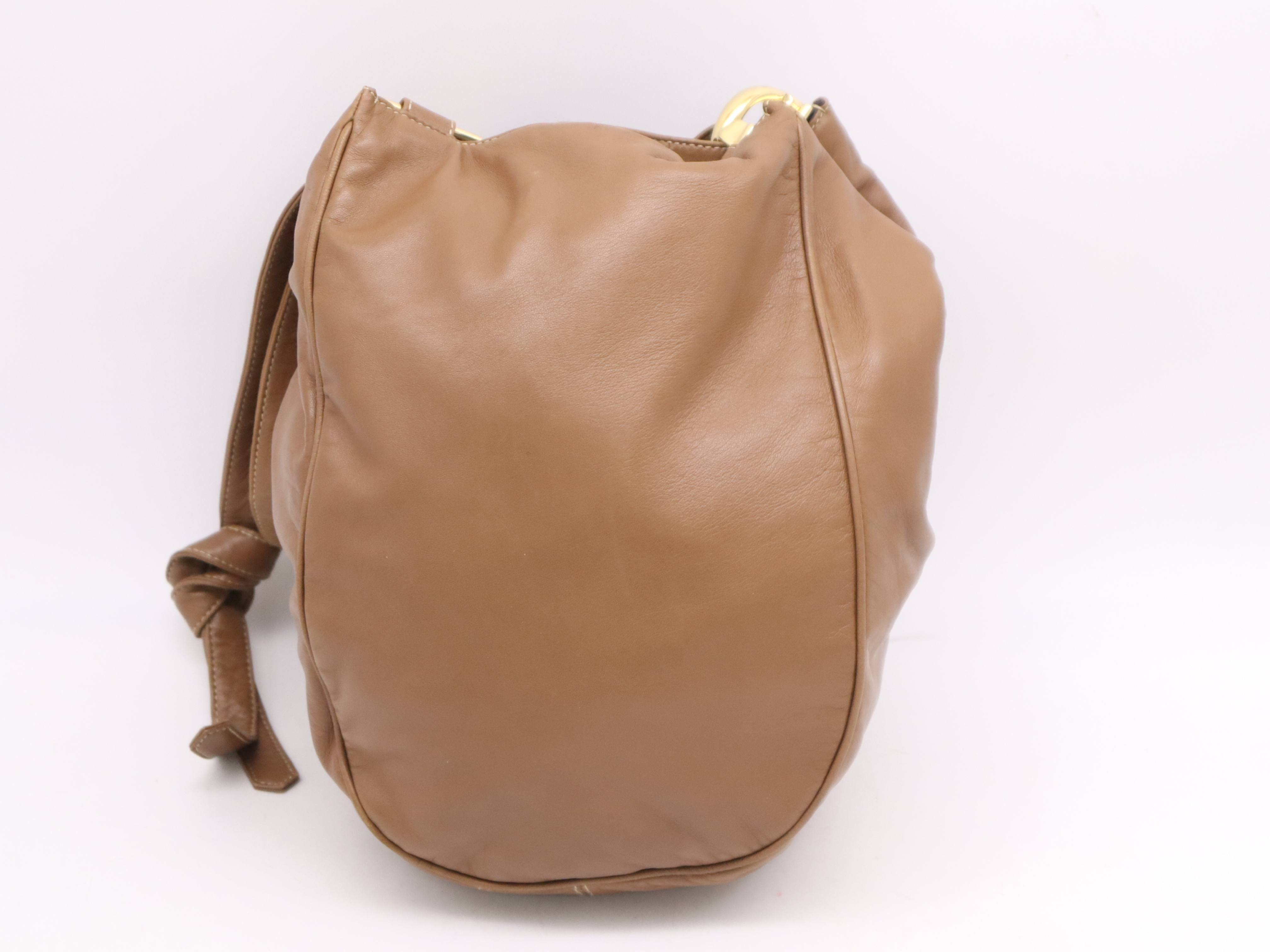 Leather Anagram Shoulder Bag Brown GD Metal Fittings Storage Bag Included Shoulder Bag — view 2
