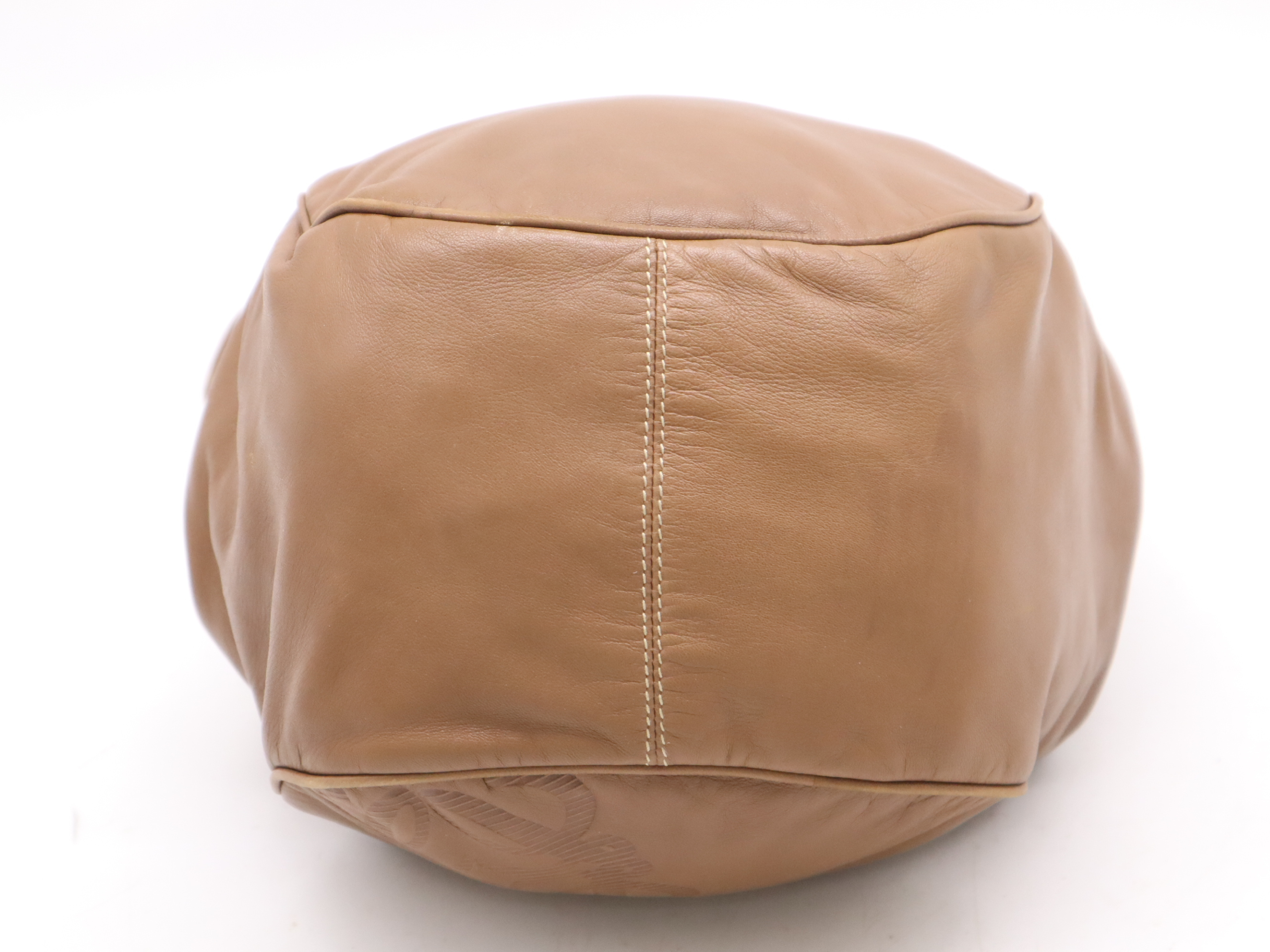 Leather Anagram Shoulder Bag Brown GD Metal Fittings Storage Bag Included Shoulder Bag — view 4