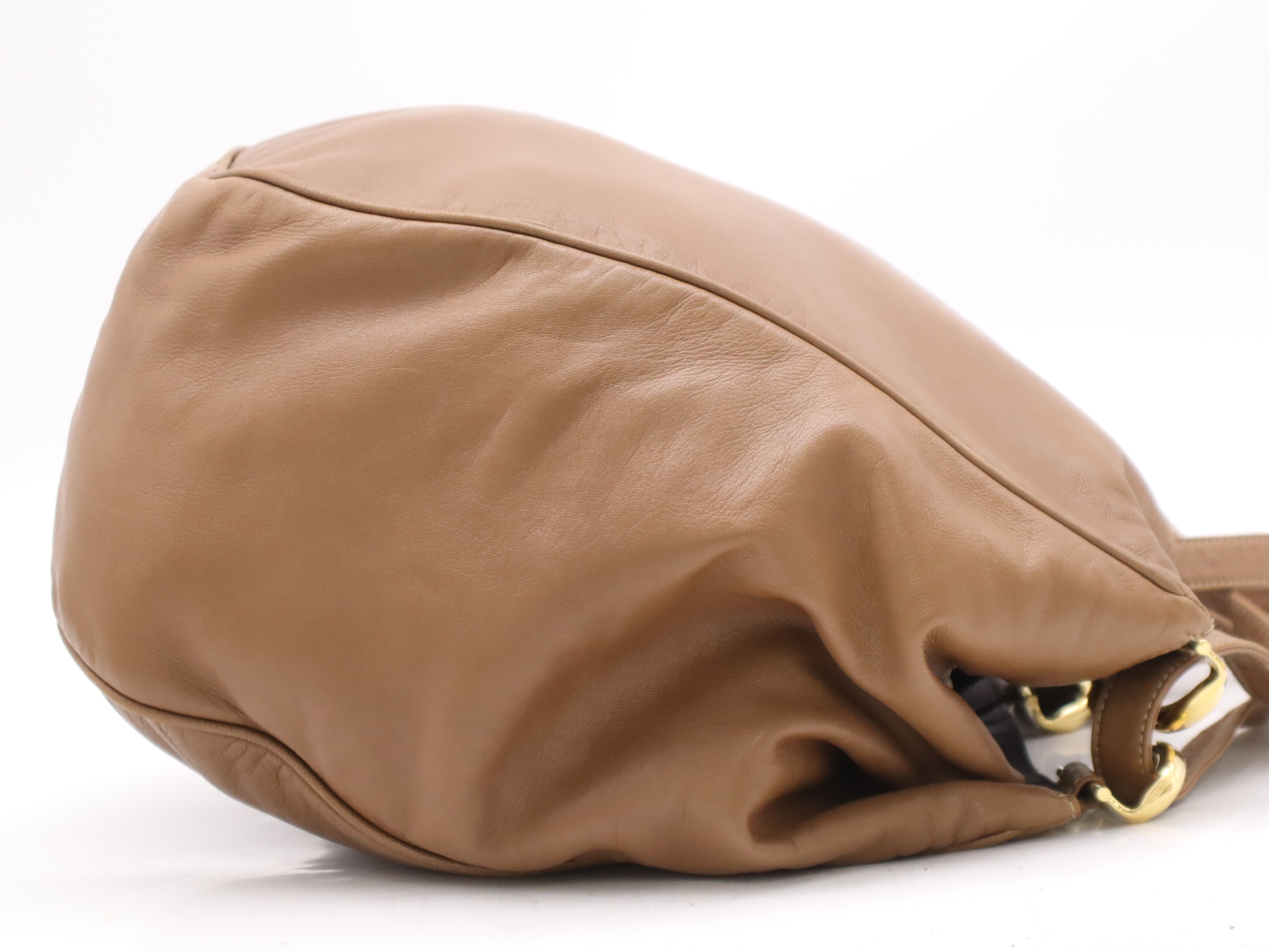 Leather Anagram Shoulder Bag Brown GD Metal Fittings Storage Bag Included Shoulder Bag — view 5