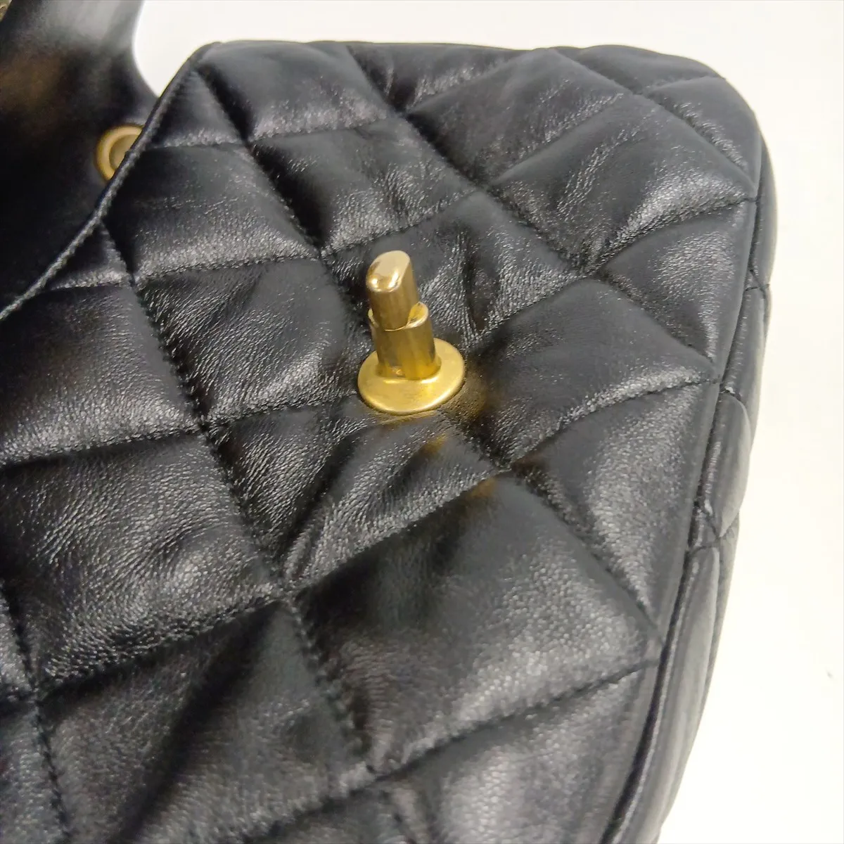 Matelassé Lambskin Single Flap Single Chain Bag, Black with Gold and Black Hardware, HAX7E0KH, Random Plate — view 11