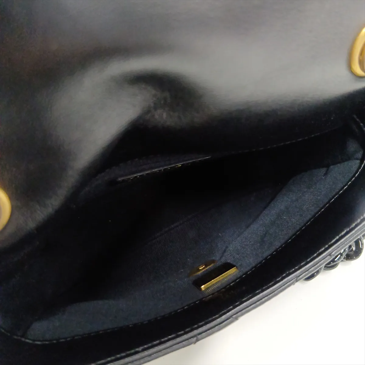 Matelassé Lambskin Single Flap Single Chain Bag, Black with Gold and Black Hardware, HAX7E0KH, Random Plate — view 12