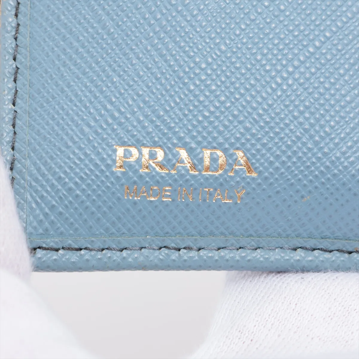 Saffiano Metal 1MV204 Leather Compact Wallet Blue — view 6