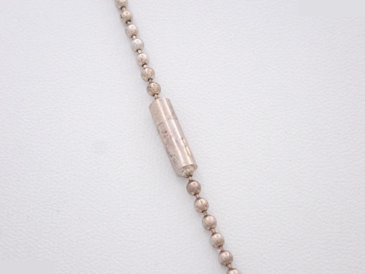 Dog tag necklace, 925 sterling silver, 30.6g, chain approximately 58cm. — view 2
