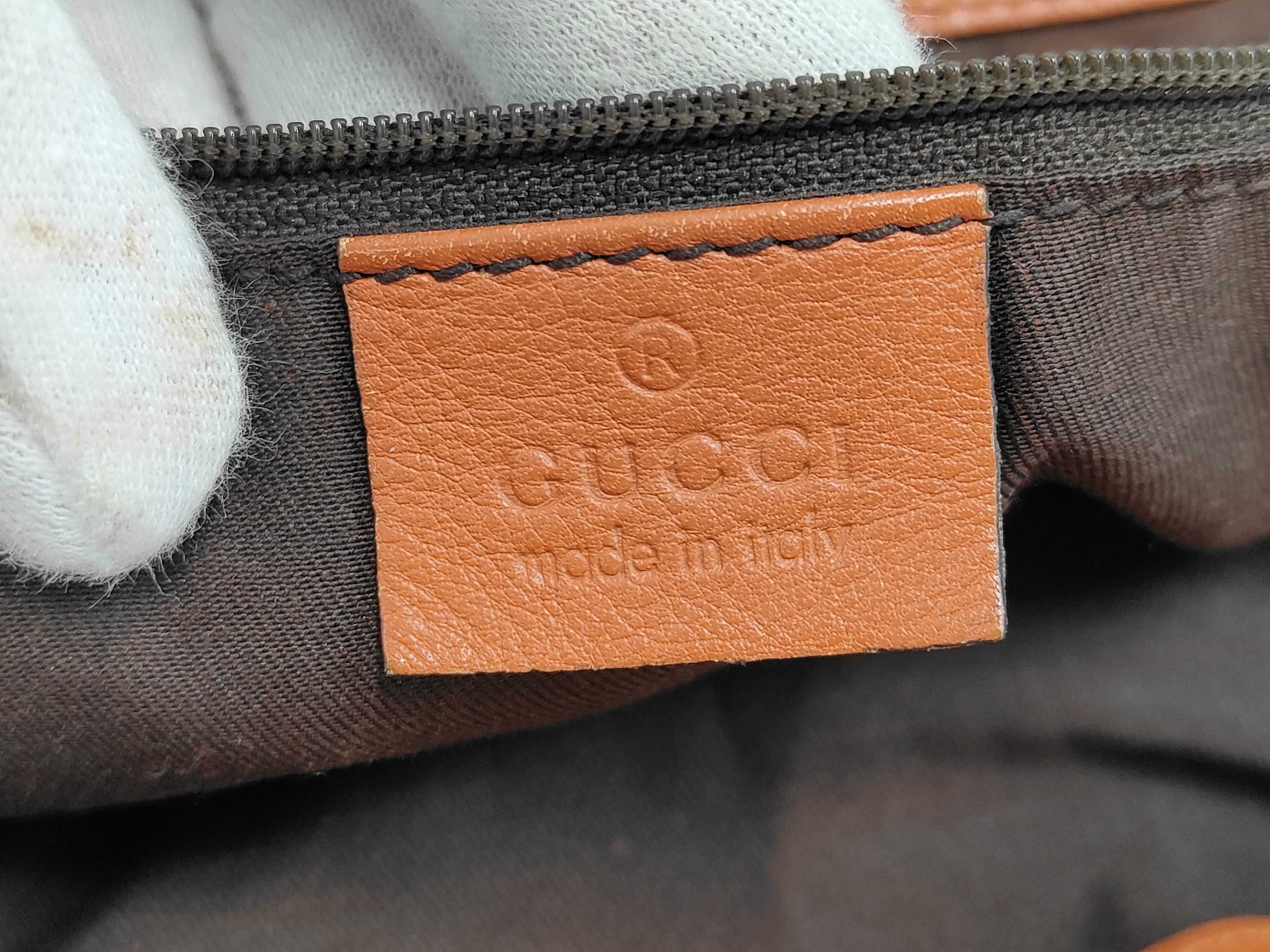 Orange Canvas GG Monogram D-Ring Shoulder Bag (Handbag) — view 7