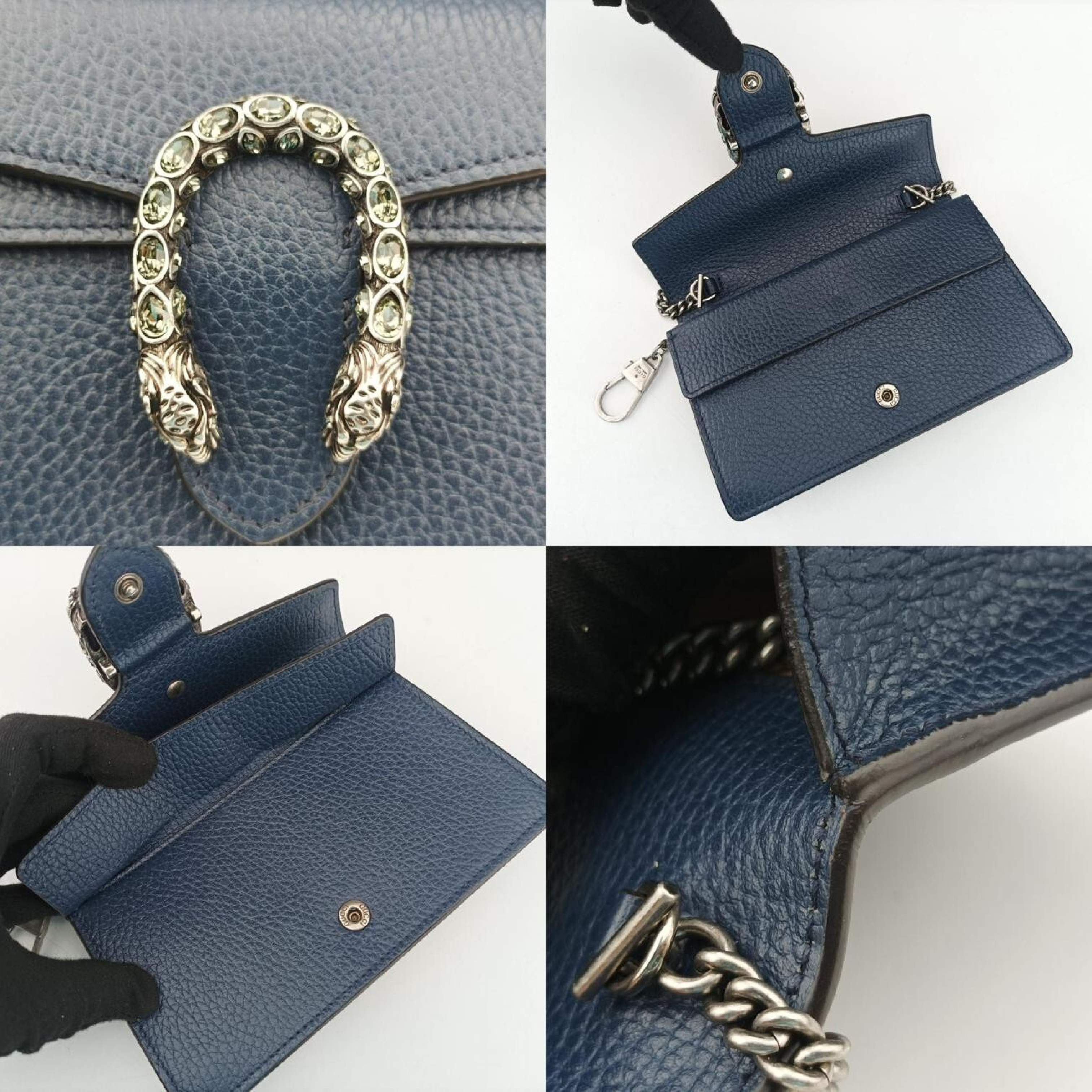 Dionysus Blue Leather Shoulder Bag 476432 — view 8