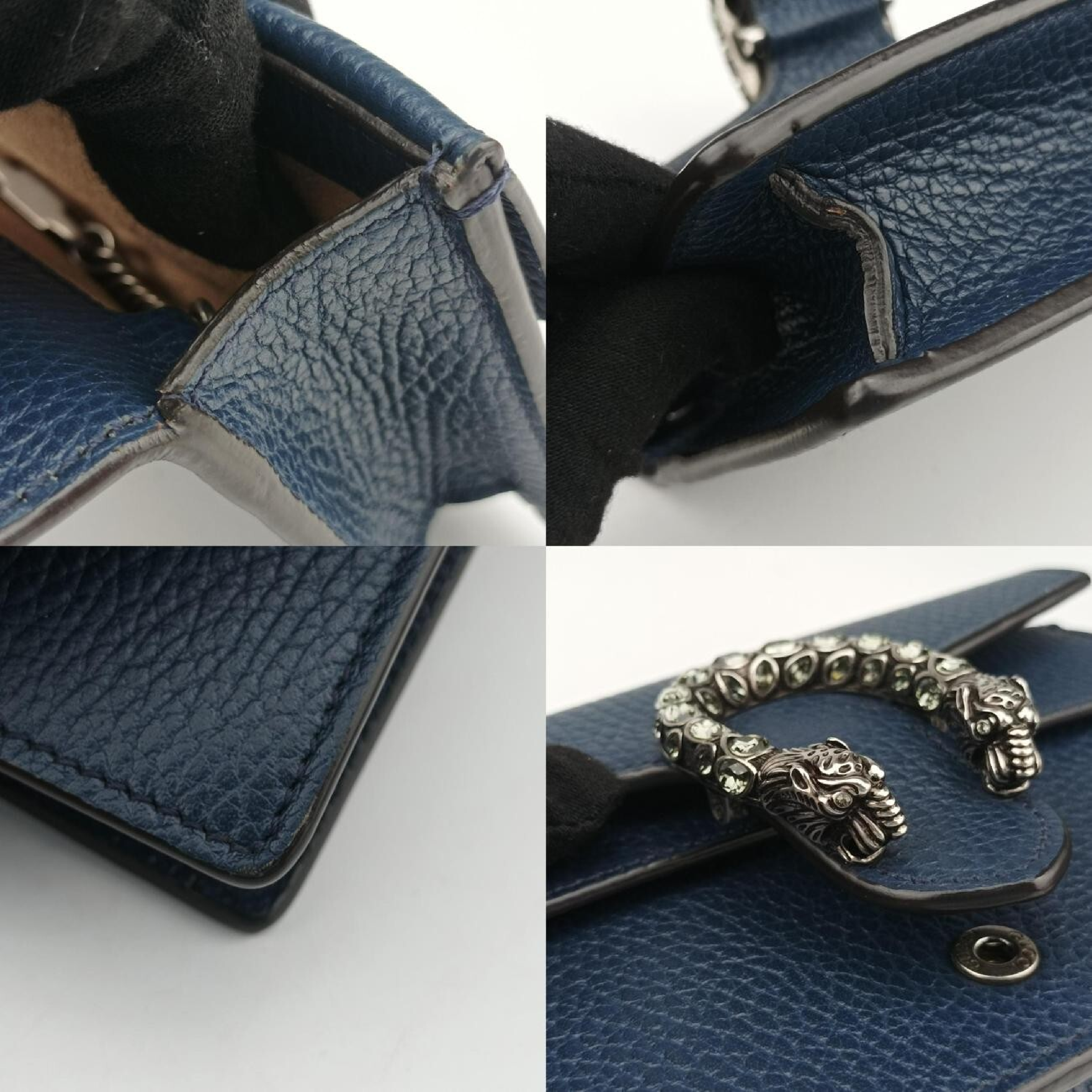 Dionysus Blue Leather Shoulder Bag 476432 — view 9