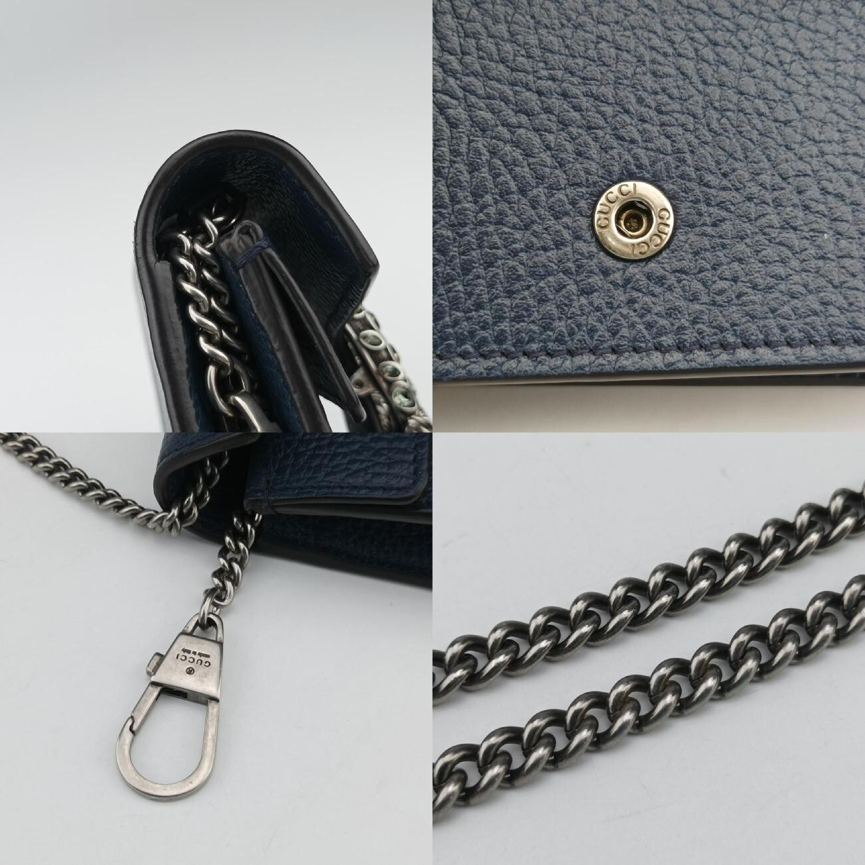 Dionysus Blue Leather Shoulder Bag 476432 — view 10