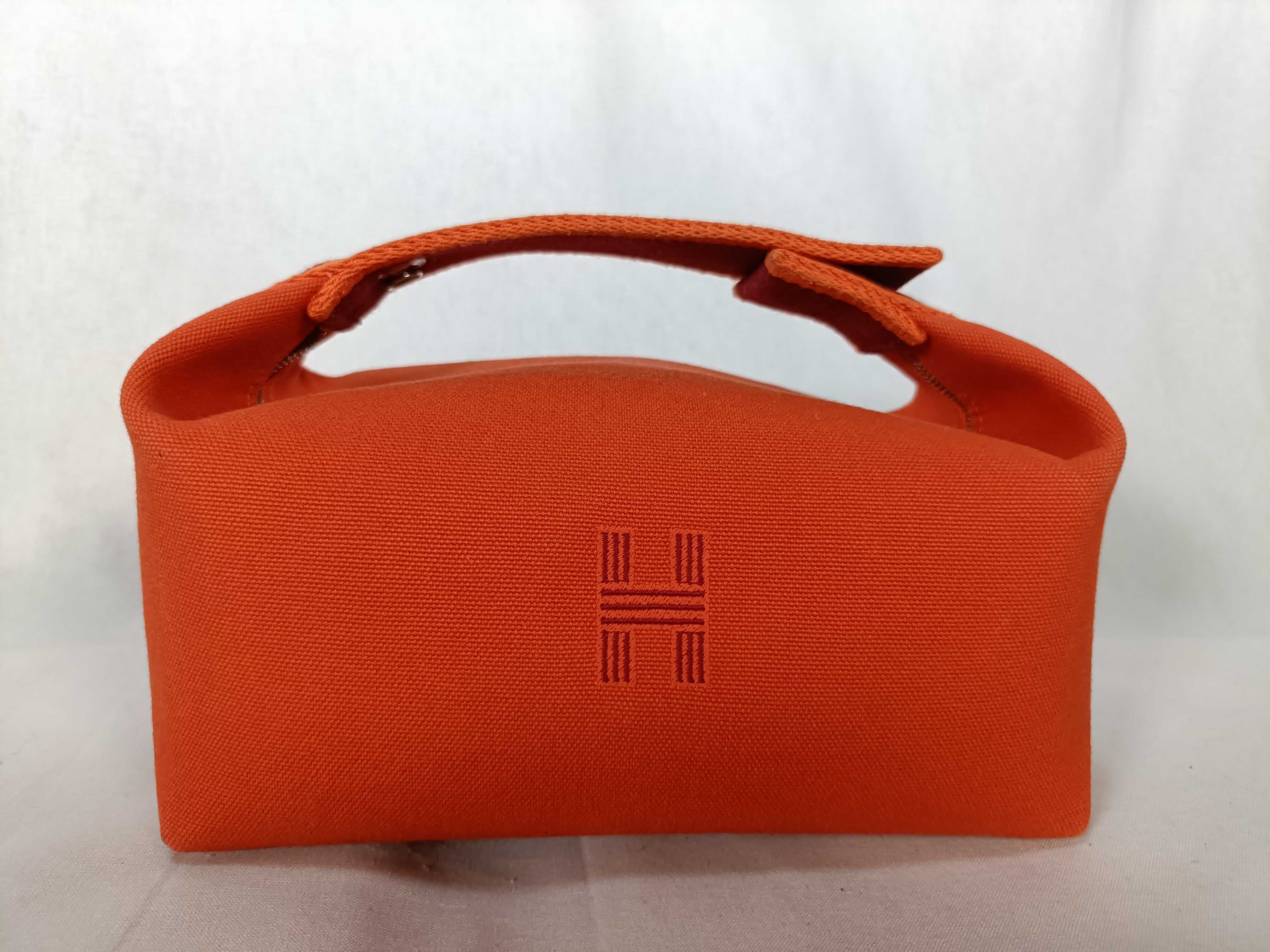 Bride à Black PM Canvas Handbag (Orange with Silver Hardware)