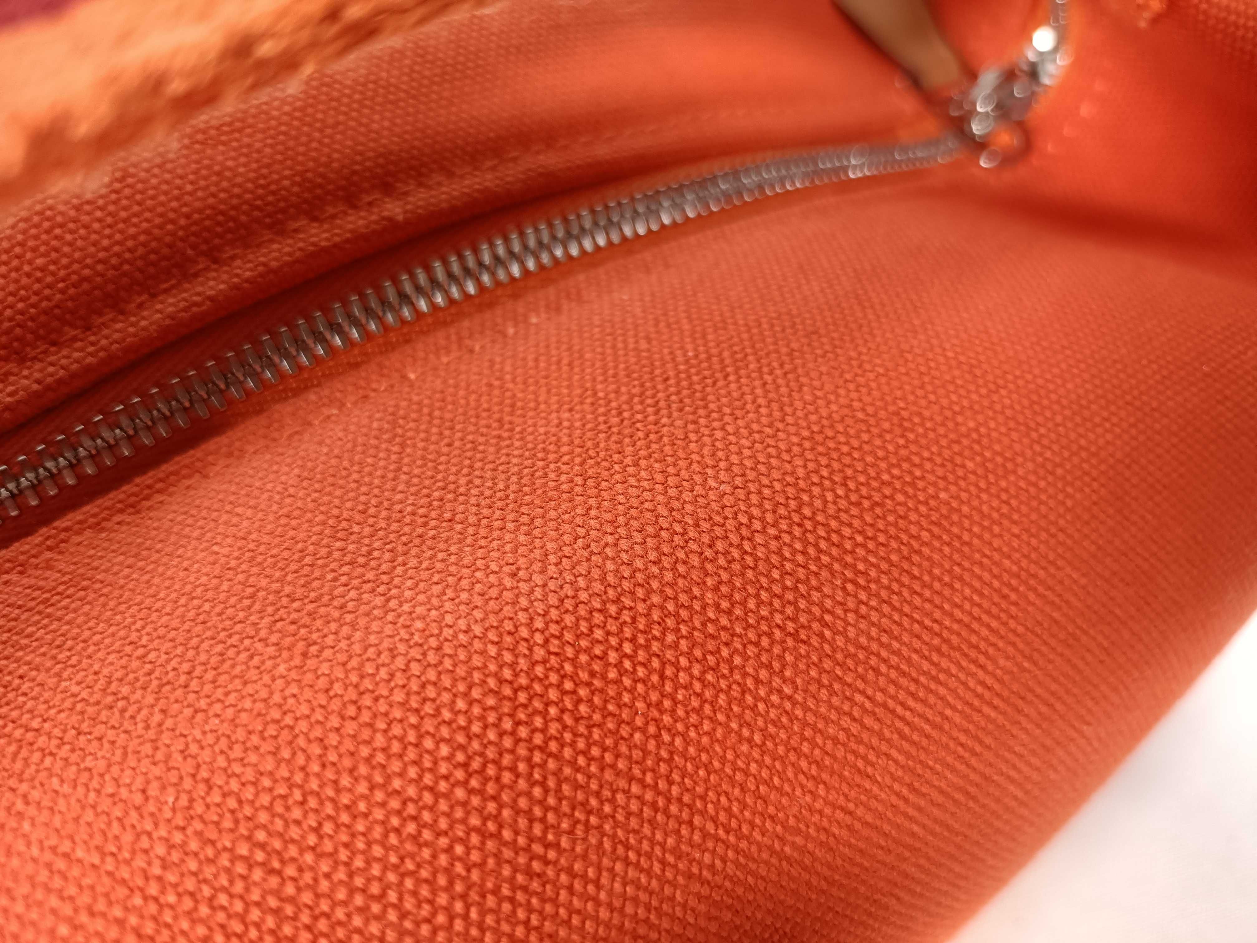Bride à Black PM Canvas Handbag (Orange with Silver Hardware) — view 7