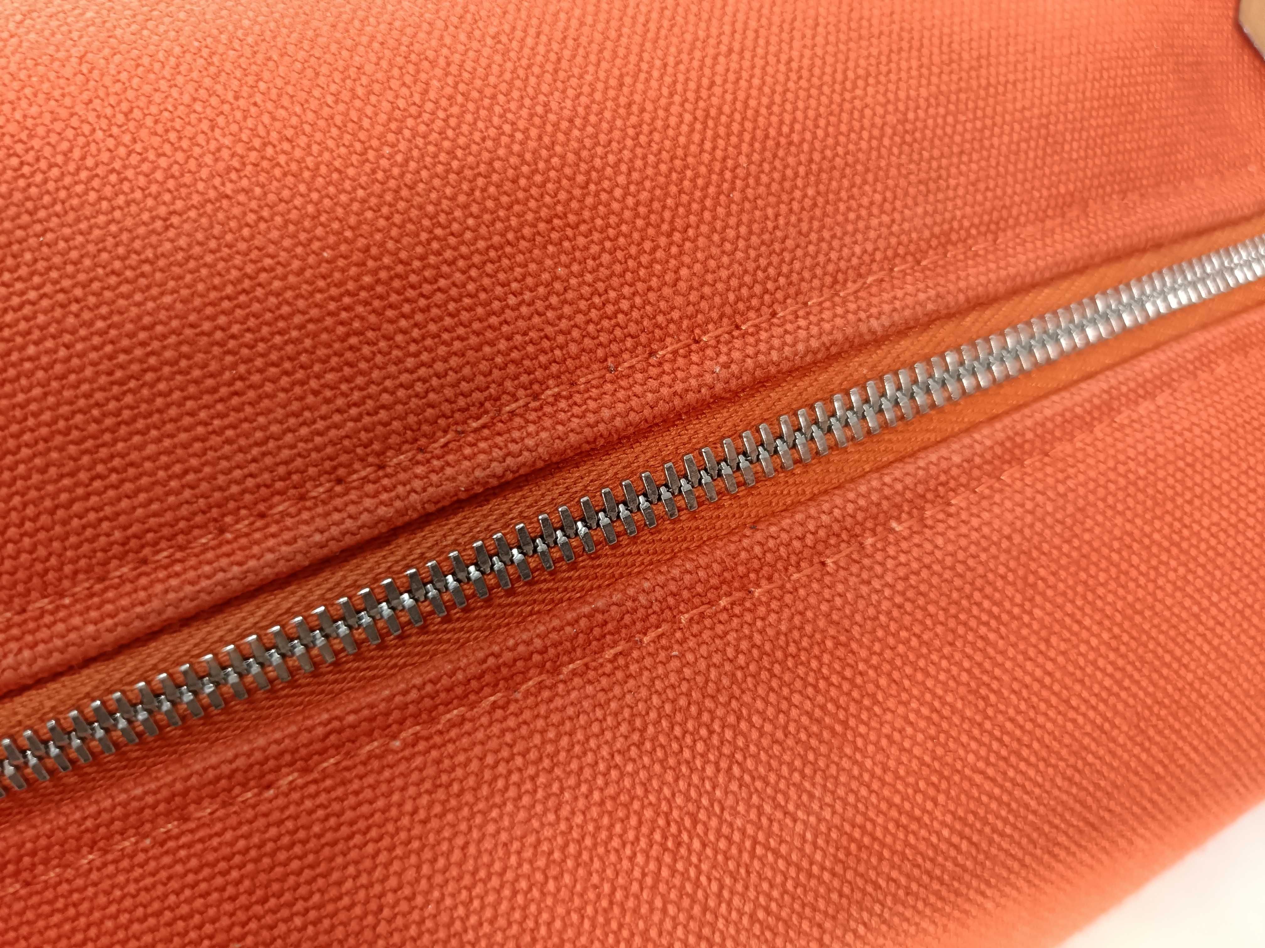Bride à Black PM Canvas Handbag (Orange with Silver Hardware) — view 9