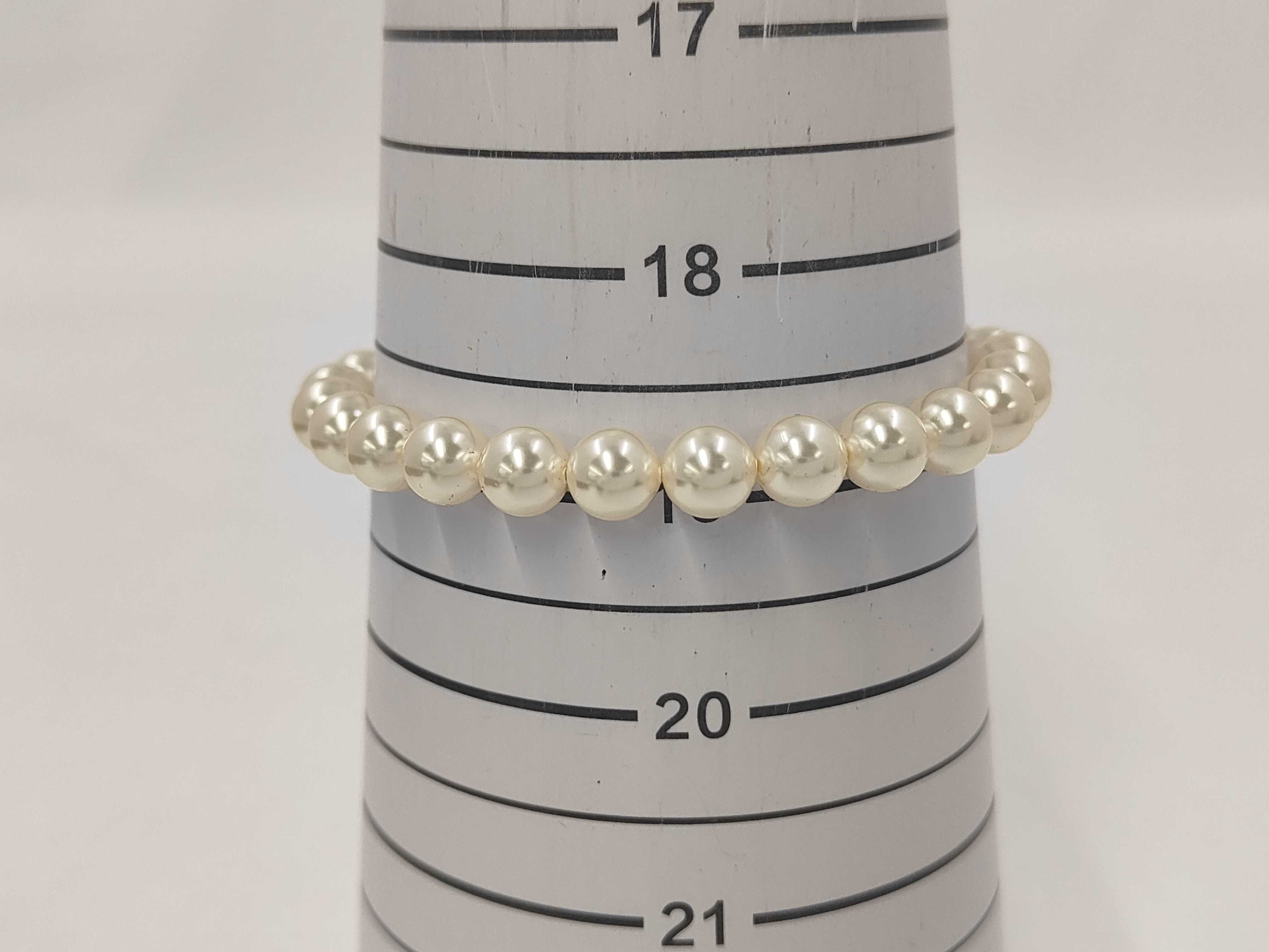 Bracelet/Bangle with Gold Plated Hardware and Faux Pearls (B17B) — view 6