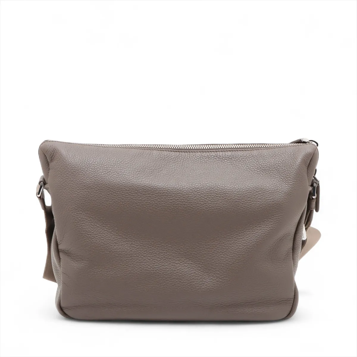Vitello Dino Leather Shoulder Bag Greige — view 2