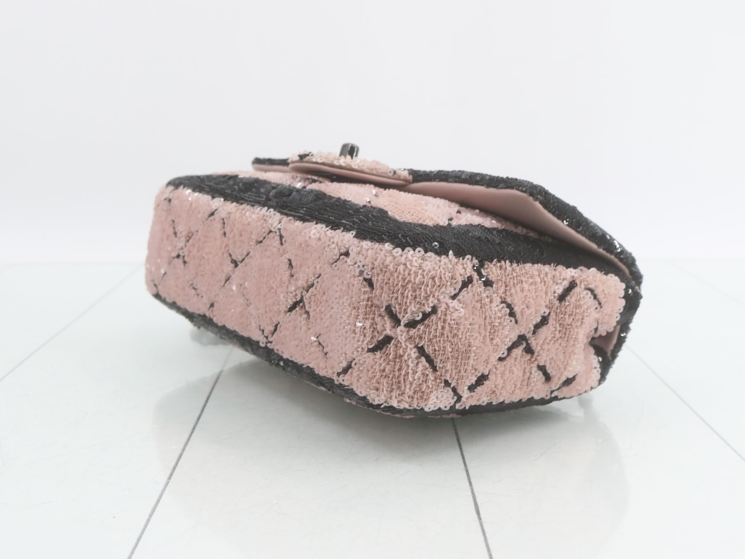 sequined mini matelassé shoulder bag — view 6