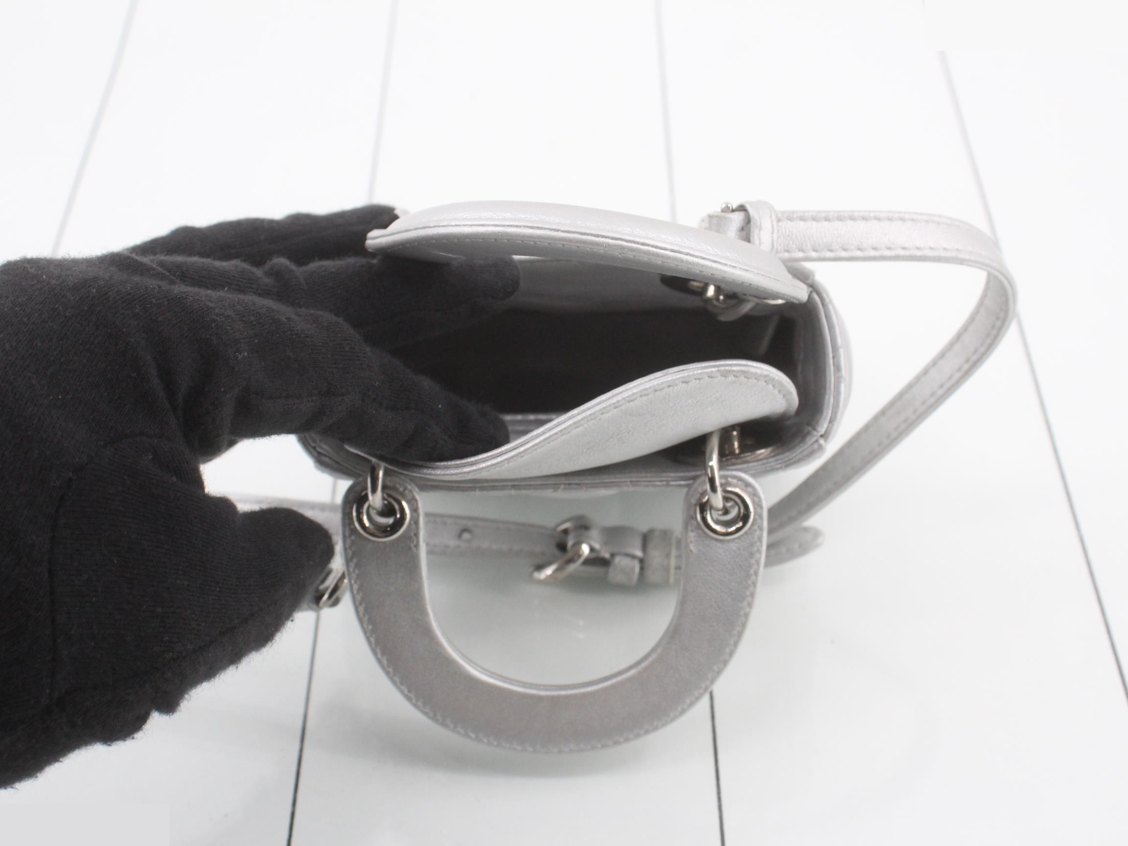 Lady Dior Cannage Lamb 2-Way Shoulder Pouch — view 4