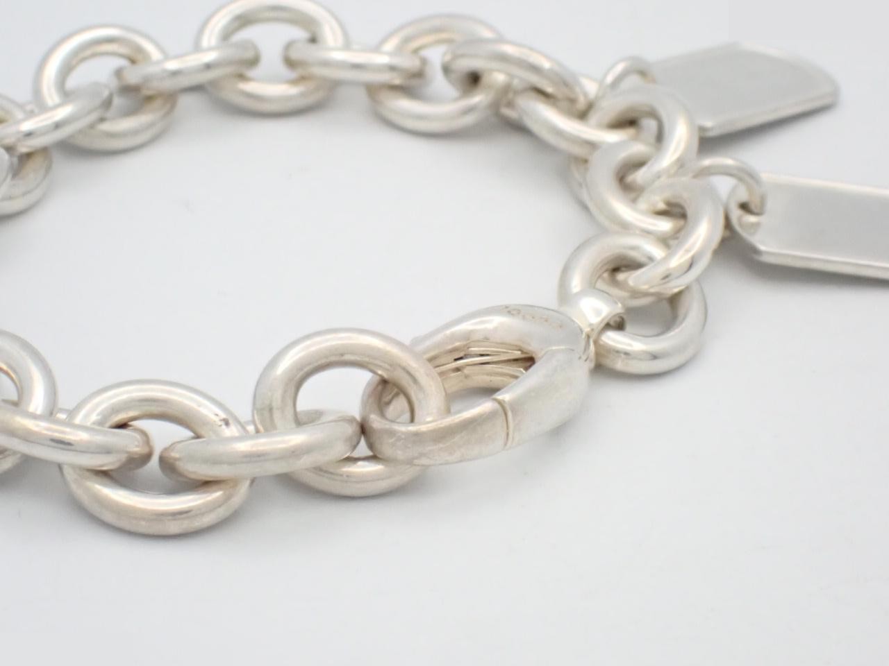 Double Dog Tag Bracelet, SV925 / 52.2g, Stamped, 17cm — view 3