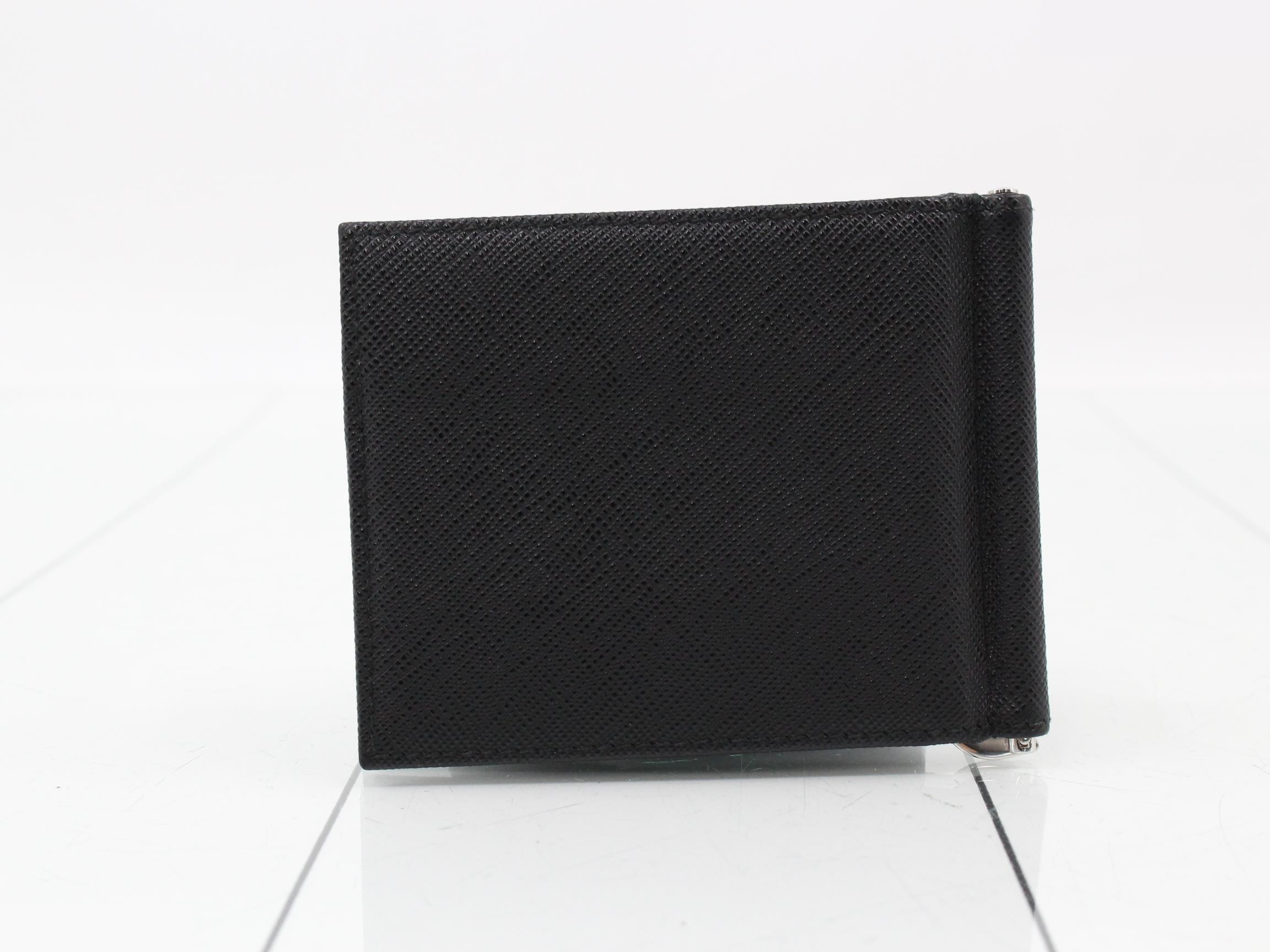 Saffiano bi-fold wallet, unused, stored condition, black. — view 2