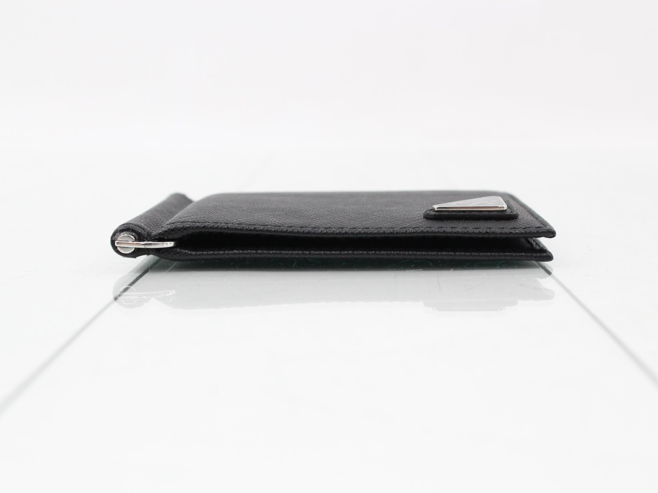 Saffiano bi-fold wallet, unused, stored condition, black. — view 3