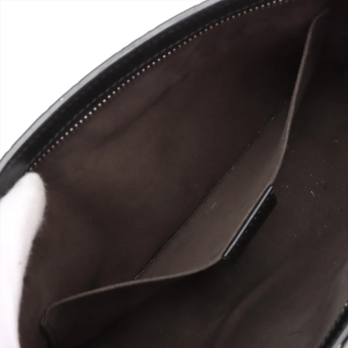 Guccisima Sherry Line Leather x Canvas Clutch Bag Black 475316 — view 6