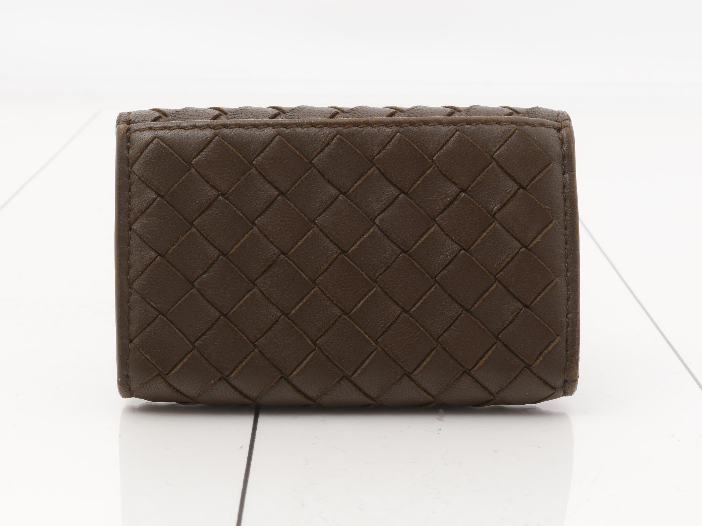 Intrecciato coin case, brown — view 2