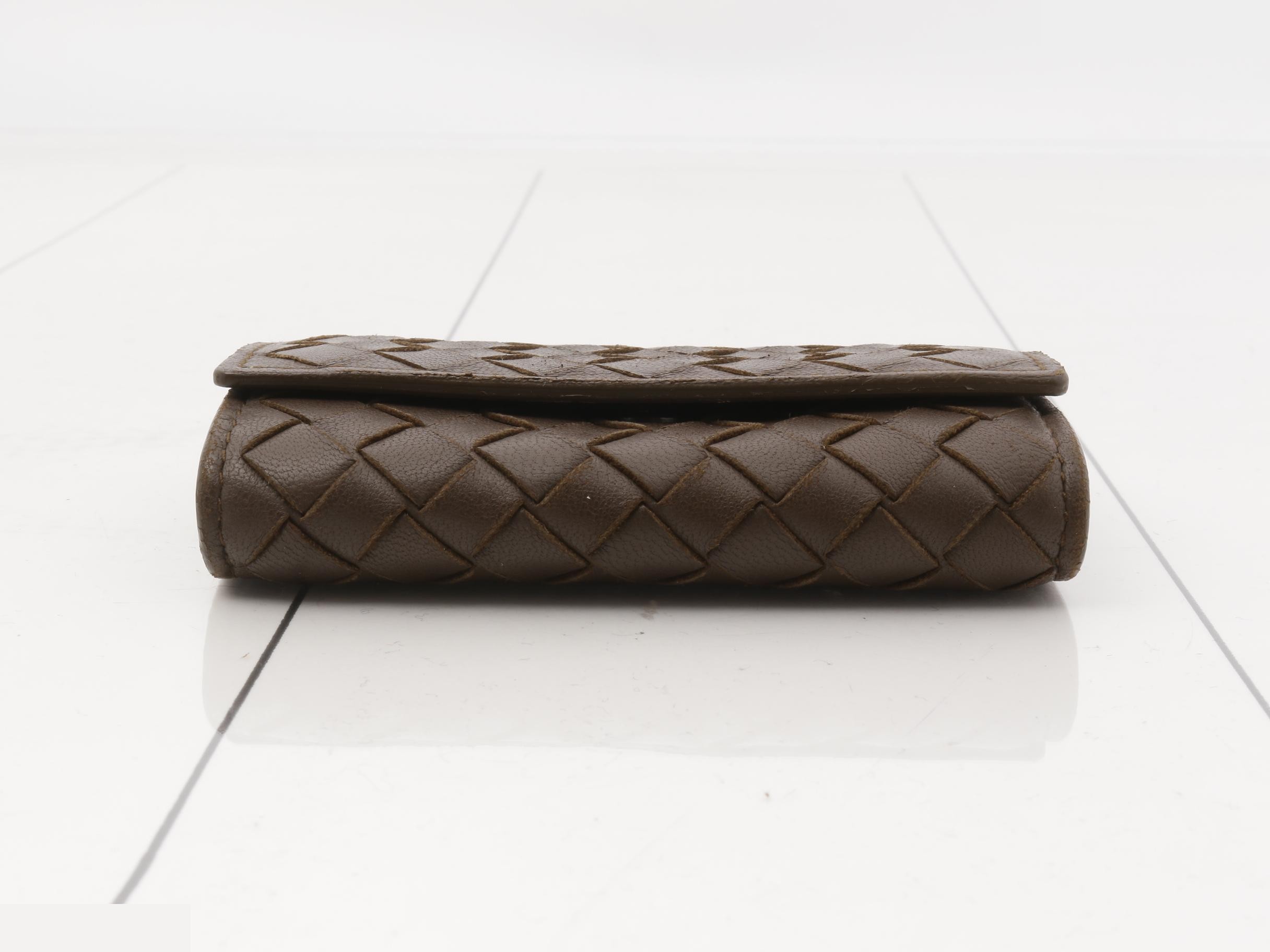 Intrecciato coin case, brown — view 3
