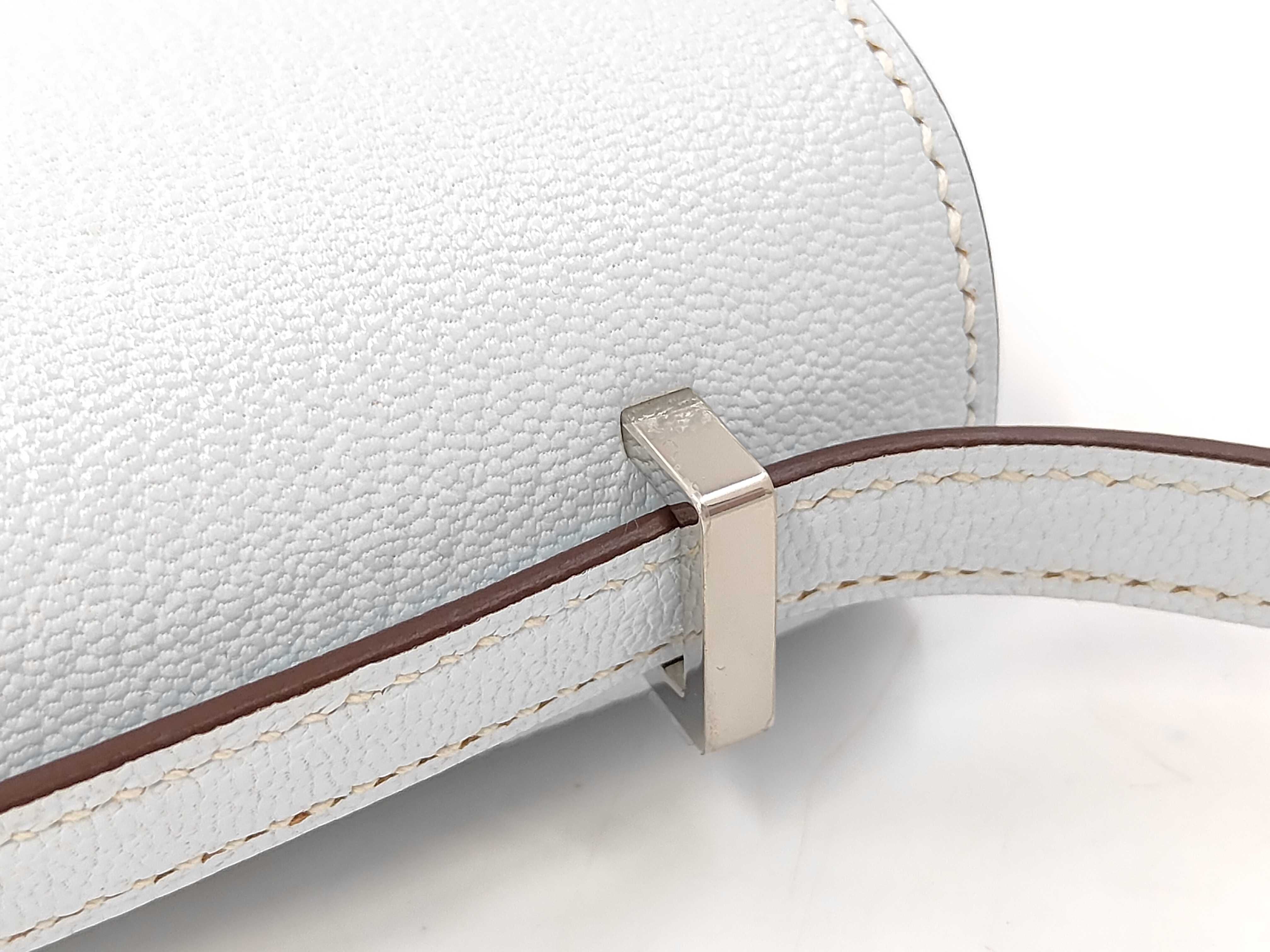 Constance Mini 18 Chevre leather, light blue, silver hardware, U-stamp shoulder bag — view 7