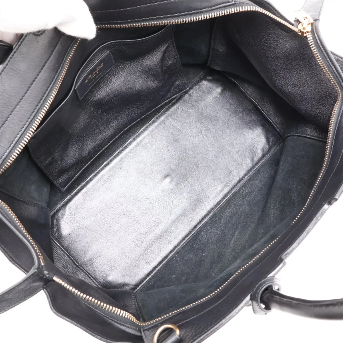 Downtown Cabas Leather 2-Way Handbag, Black, 436832 — view 8