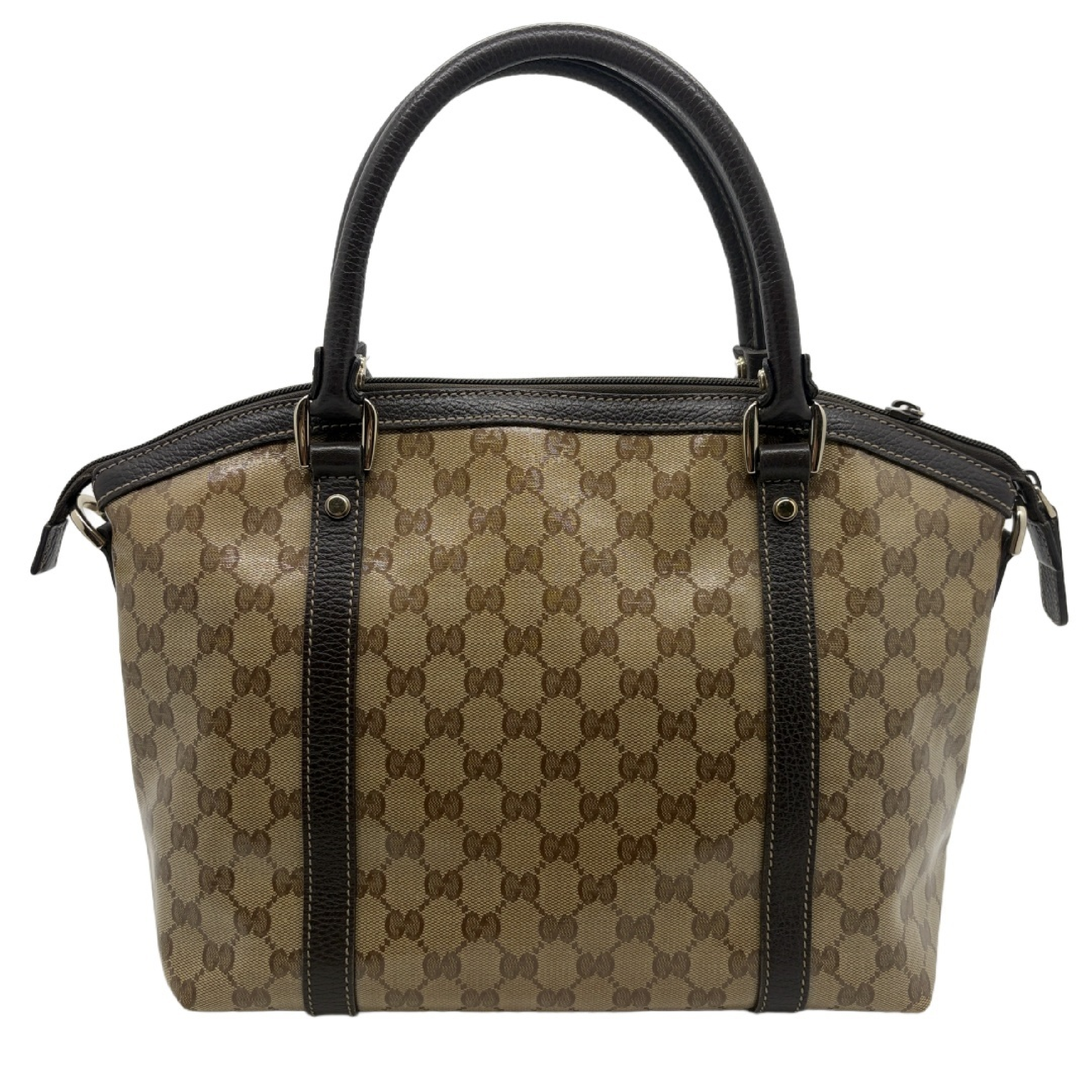 GG Crystal Canvas Leather Tote Bag Handbag — view 2