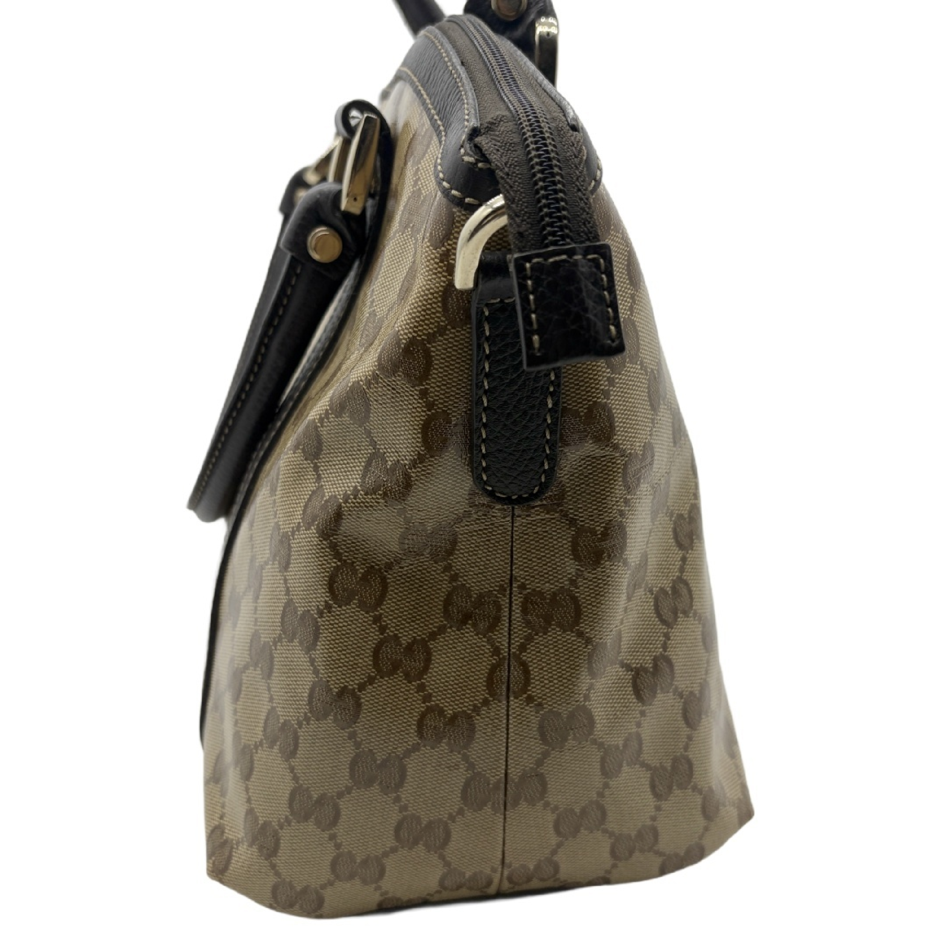 GG Crystal Canvas Leather Tote Bag Handbag — view 3