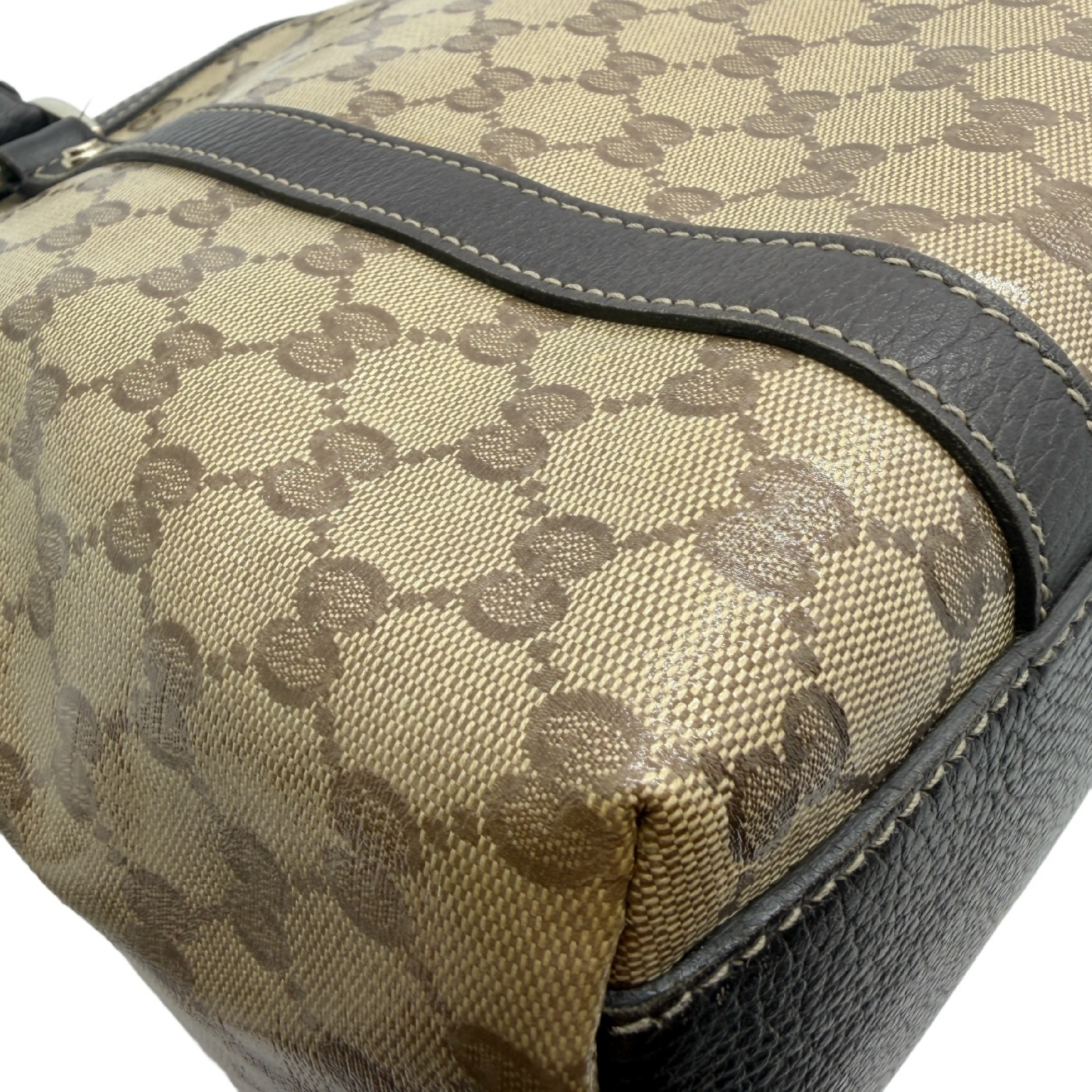 GG Crystal Canvas Leather Tote Bag Handbag — view 5