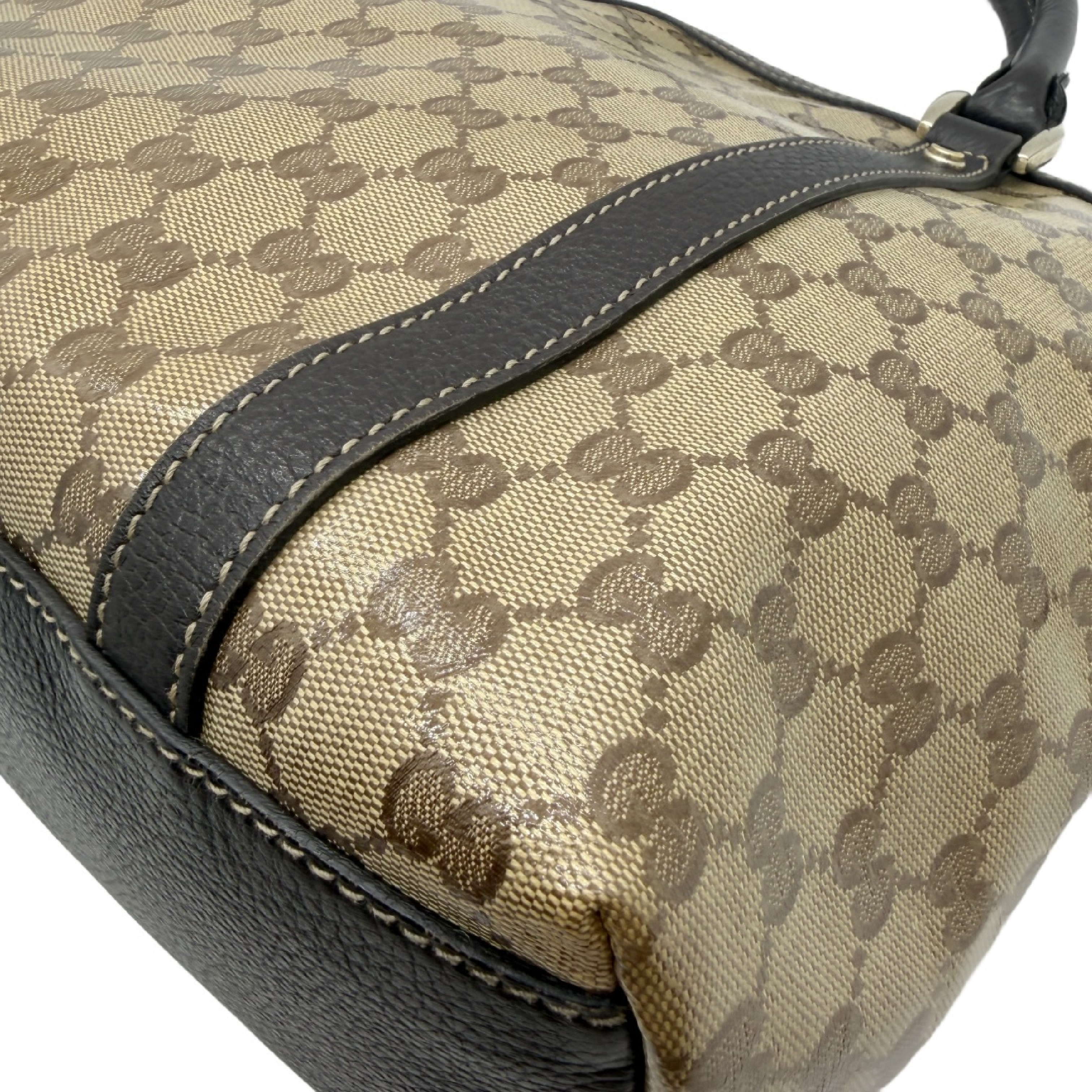 GG Crystal Canvas Leather Tote Bag Handbag — view 7