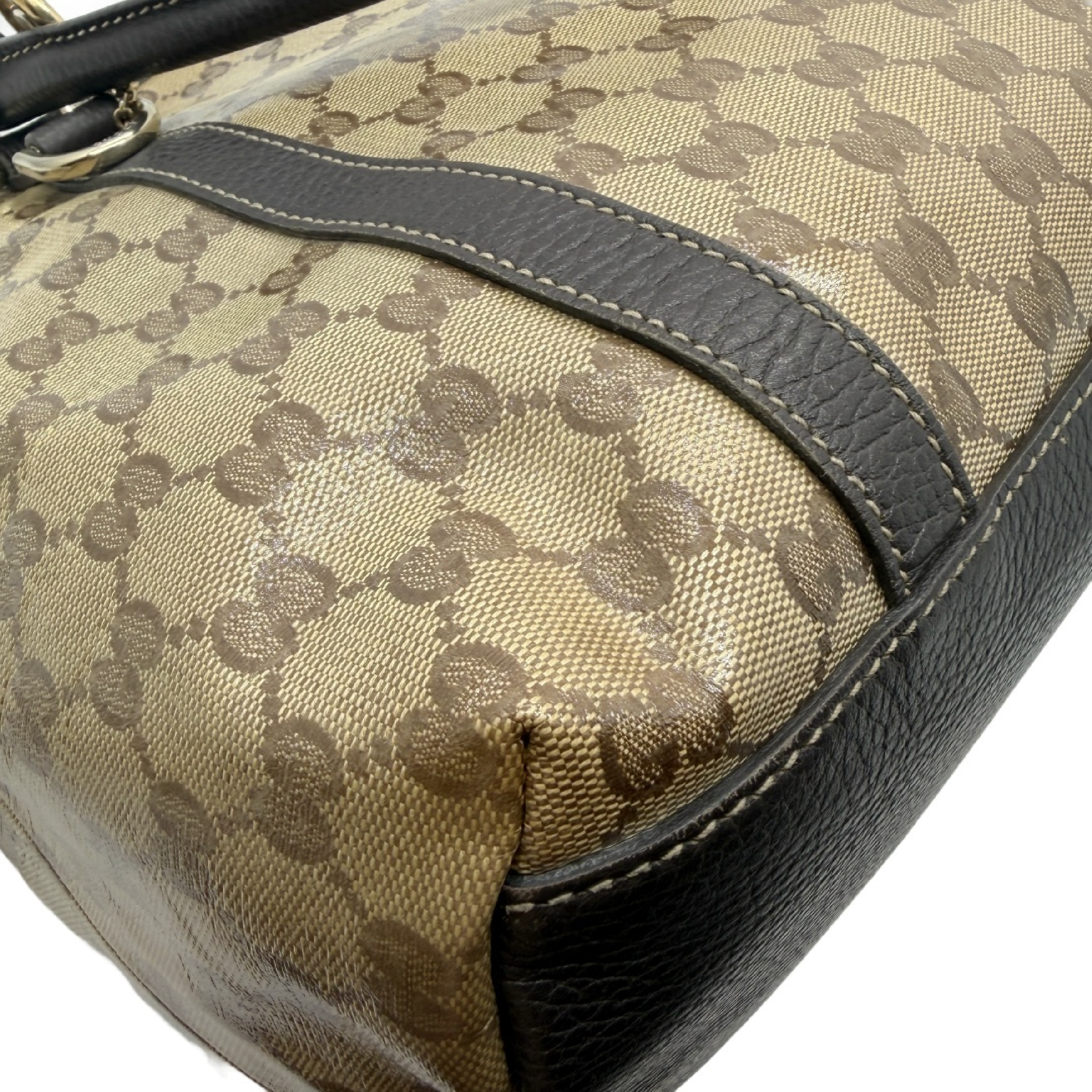 GG Crystal Canvas Leather Tote Bag Handbag — view 8