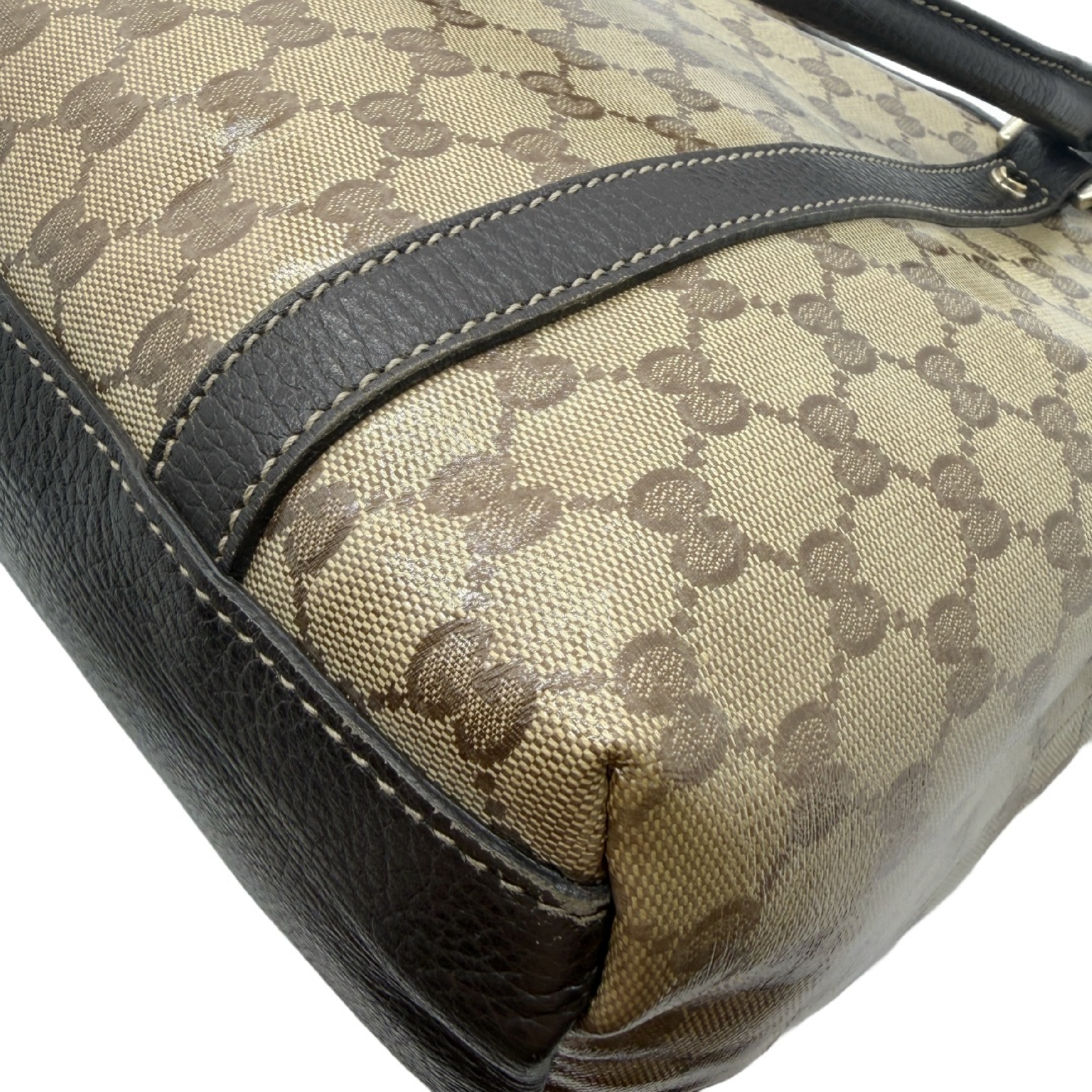 GG Crystal Canvas Leather Tote Bag Handbag — view 9