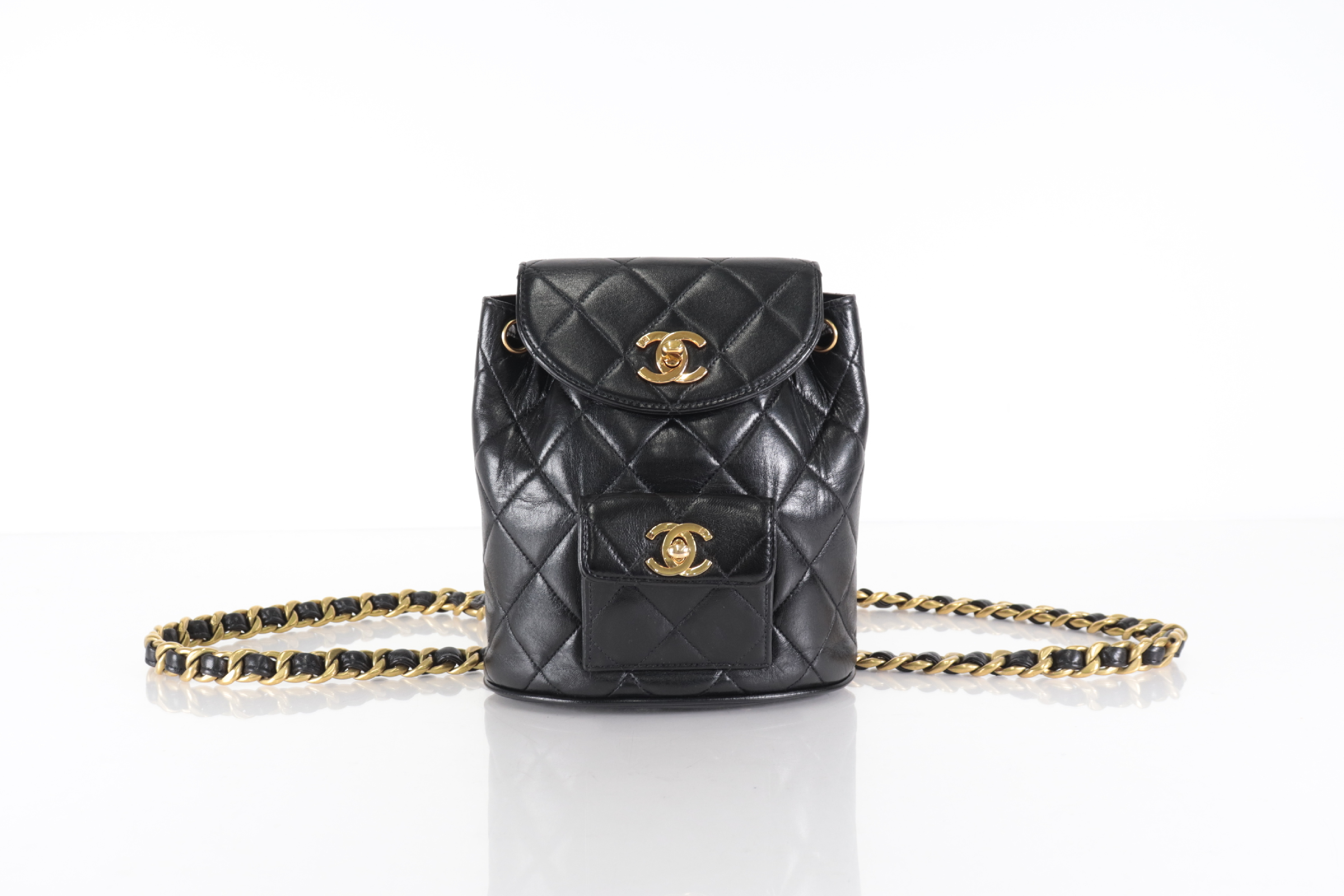 Lambskin Double Turnlock Chain Backpack (Serial No. 3) — view 2
