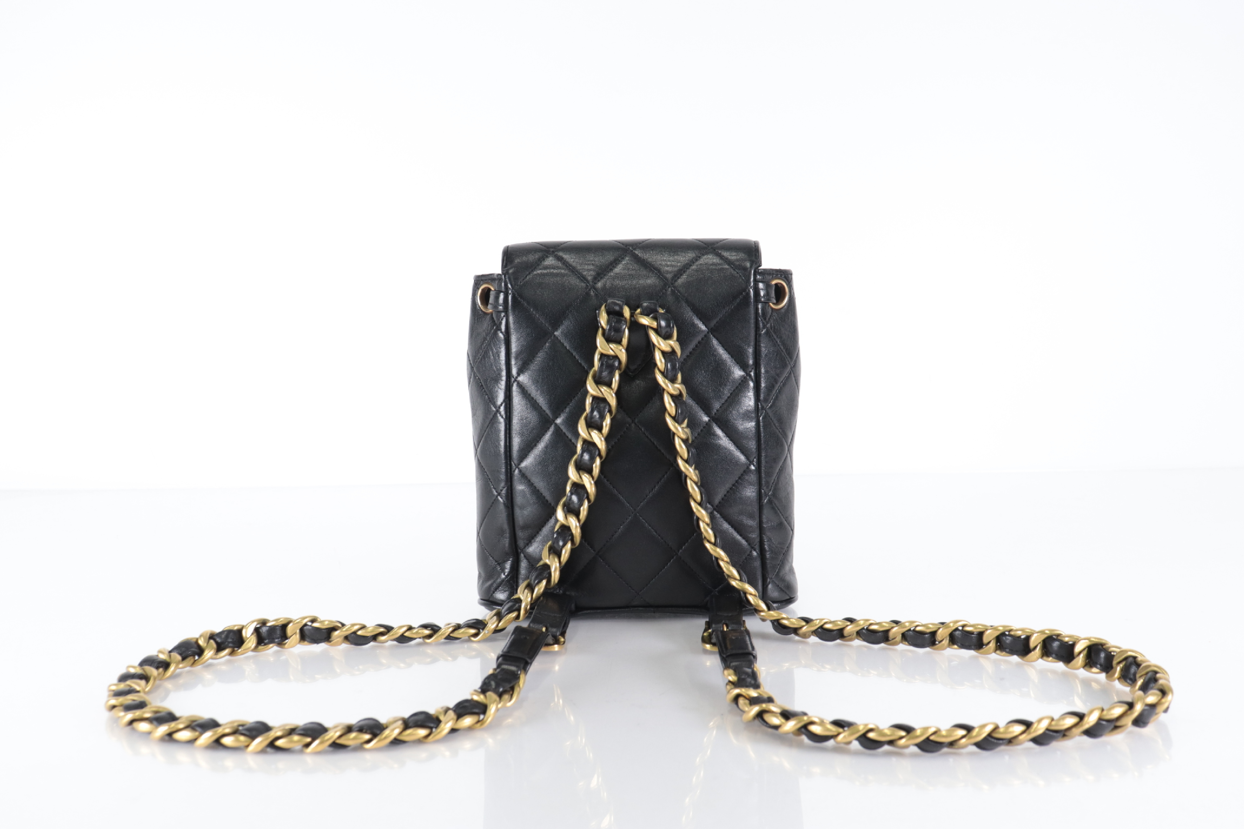 Lambskin Double Turnlock Chain Backpack (Serial No. 3) — view 3