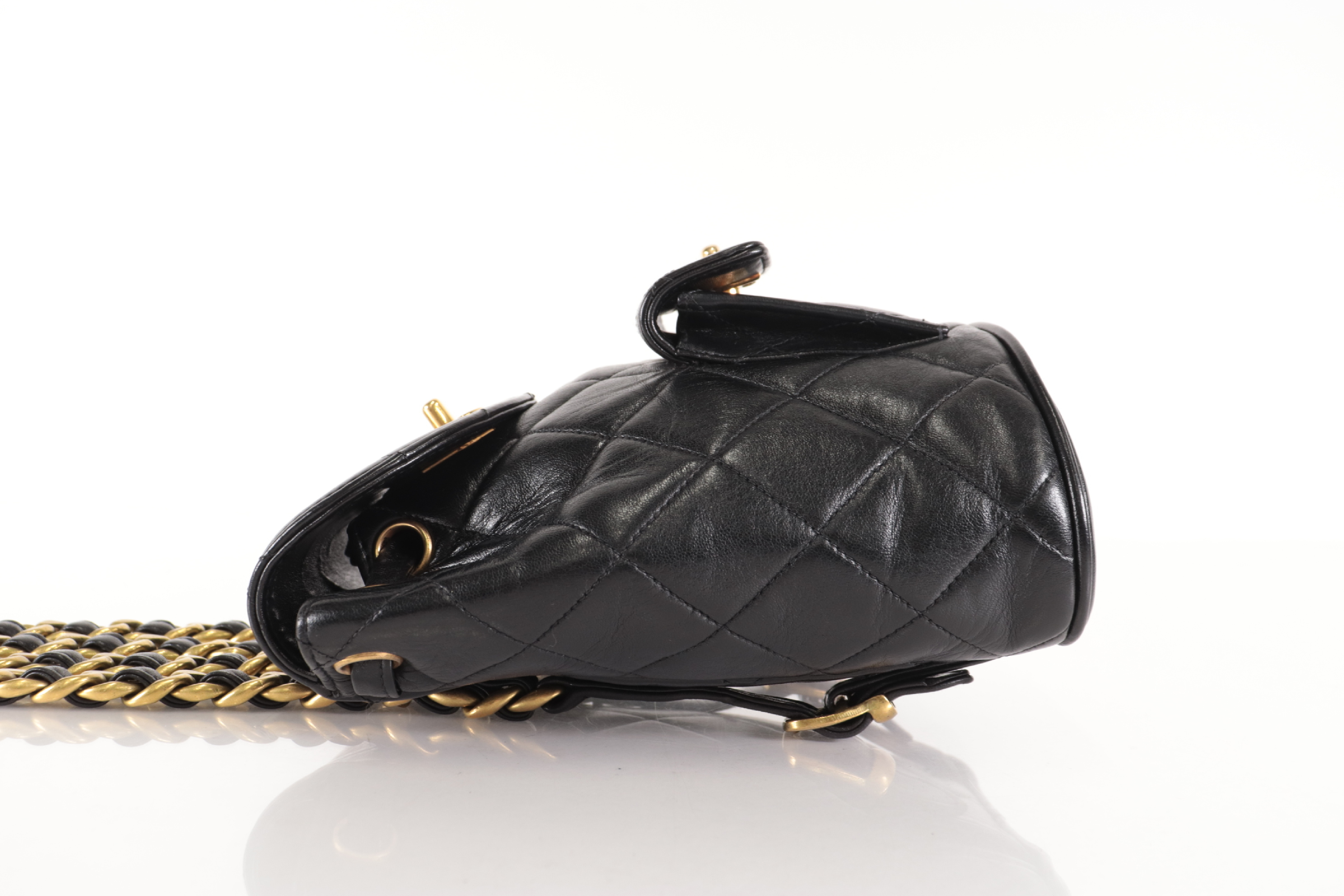 Lambskin Double Turnlock Chain Backpack (Serial No. 3) — view 5