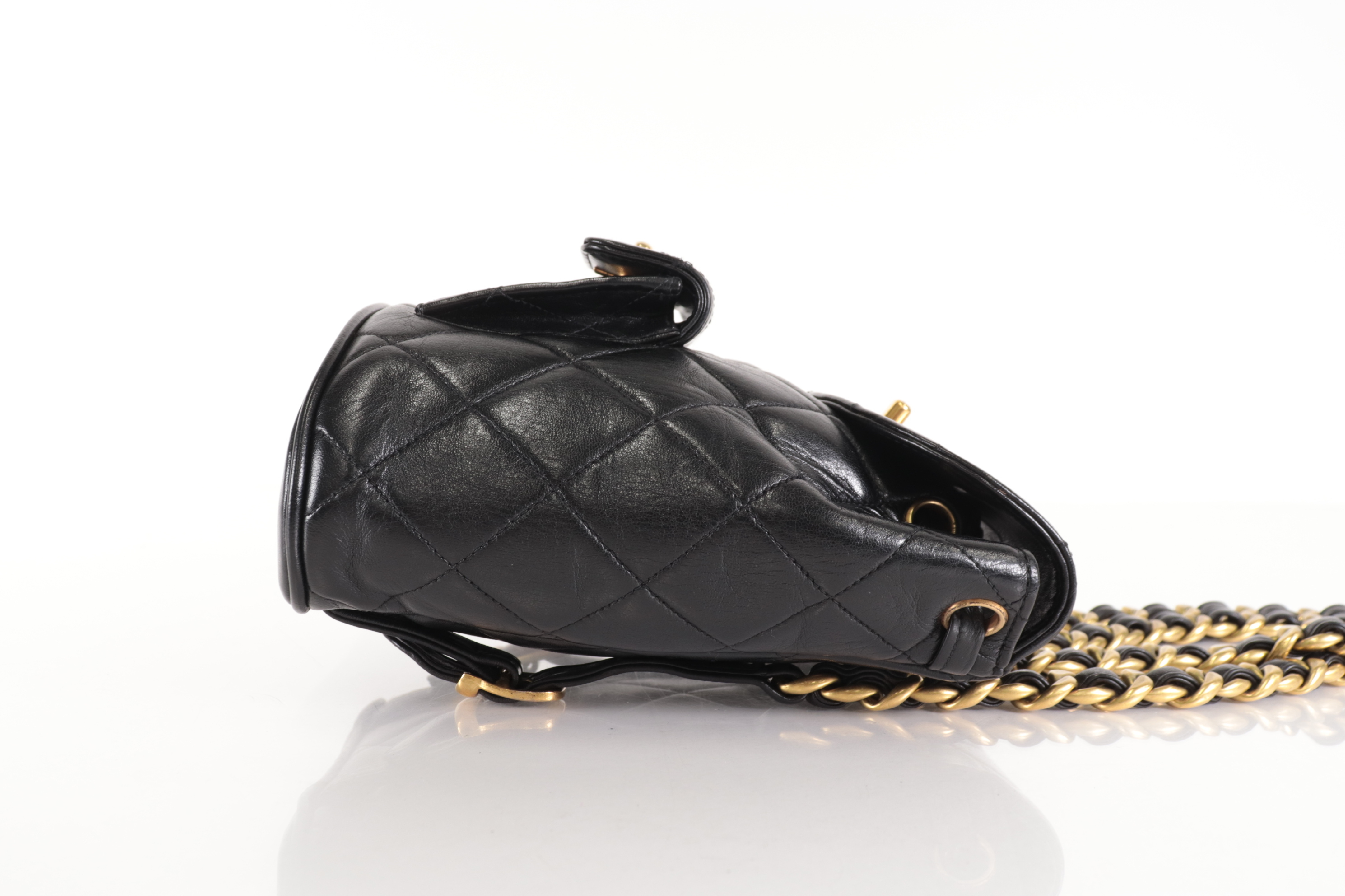 Lambskin Double Turnlock Chain Backpack (Serial No. 3) — view 6