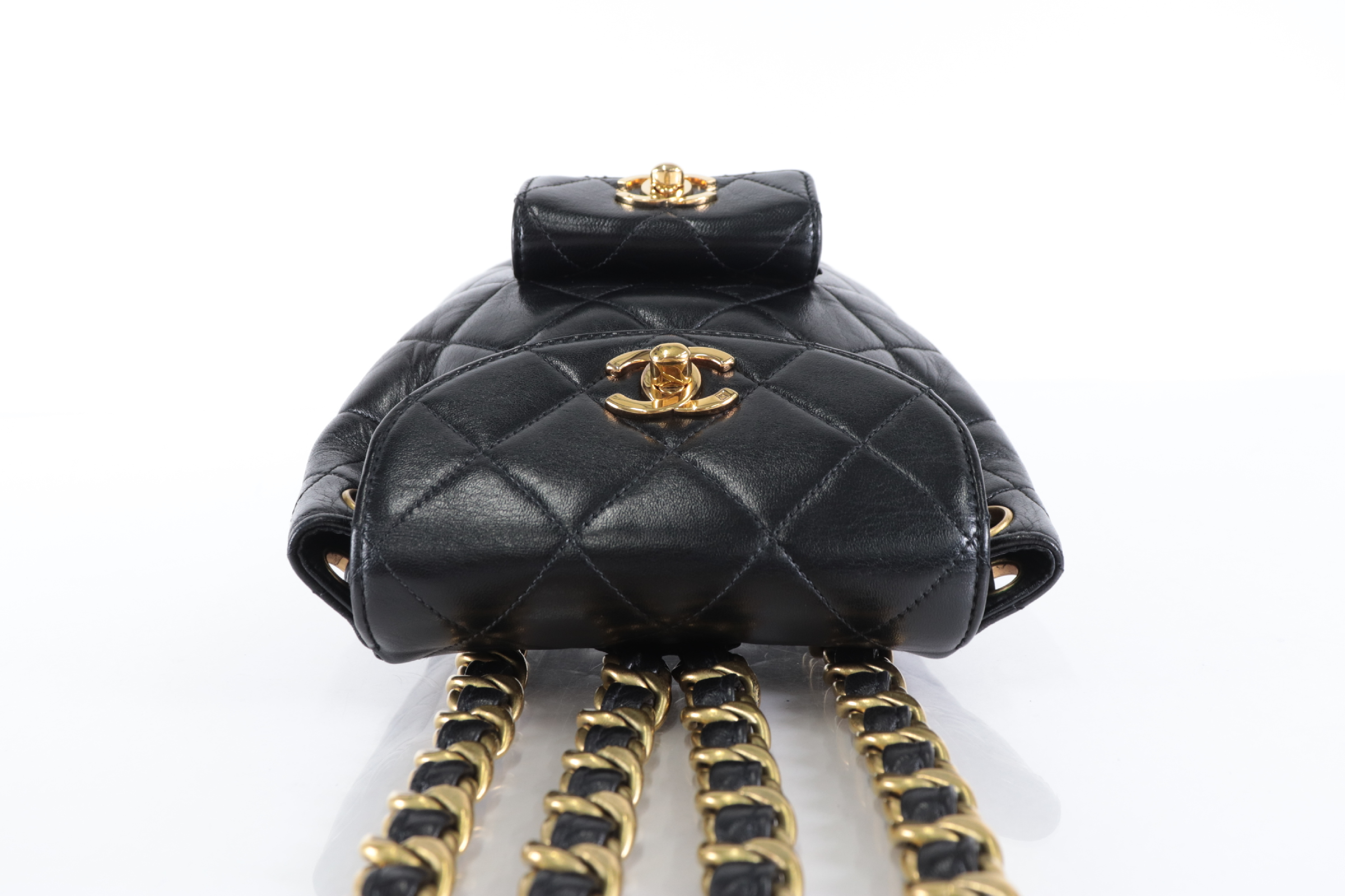 Lambskin Double Turnlock Chain Backpack (Serial No. 3) — view 7